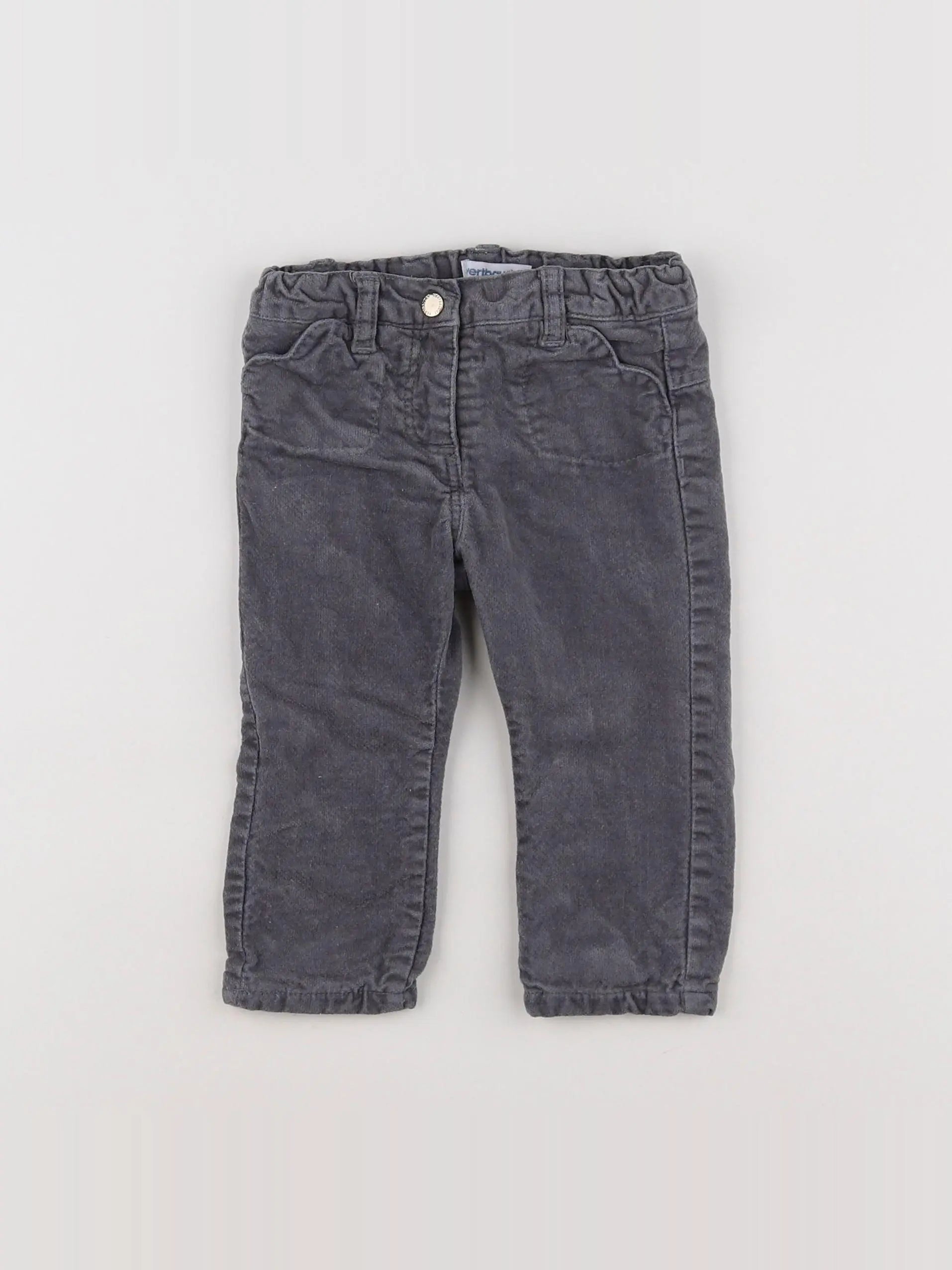 Vertbaudet - pantalon gris - 9 mois