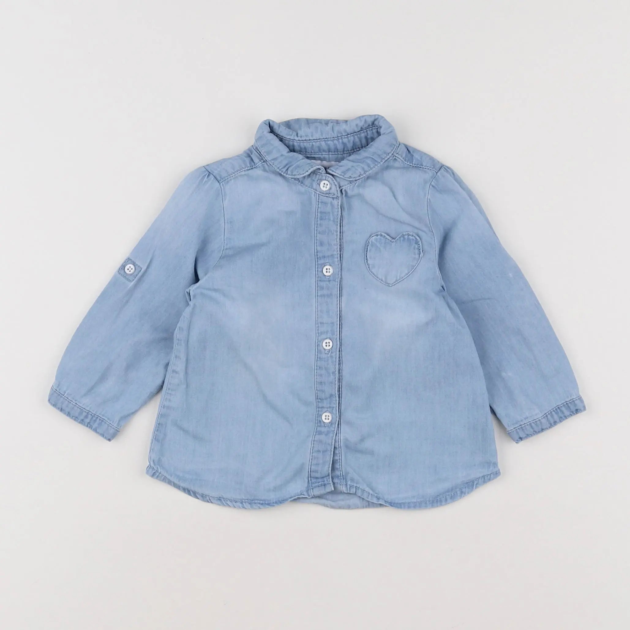 Vertbaudet - chemise bleu - 6 mois