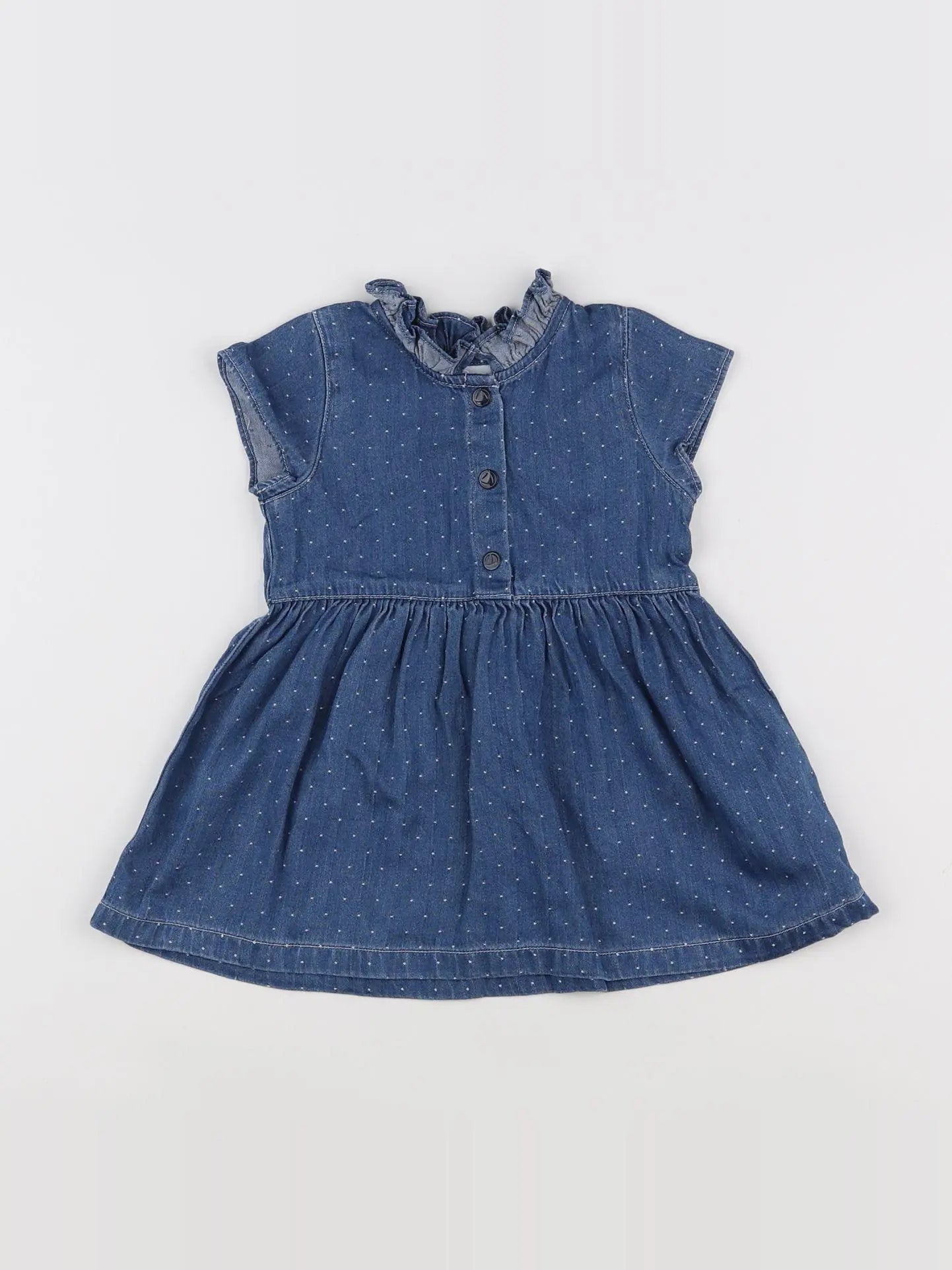 Petit Bateau - robe bleu - 6 mois