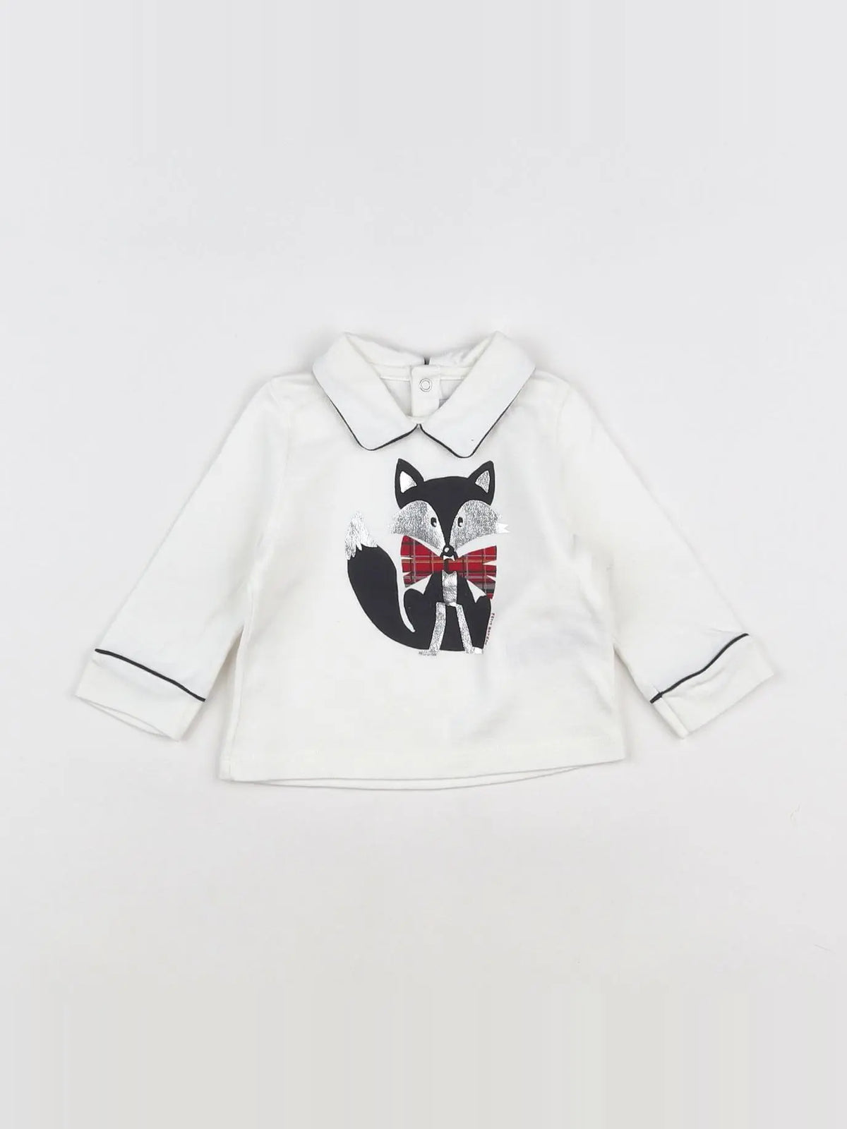 Petit Bateau - tee-shirt blanc, argent - 6 mois