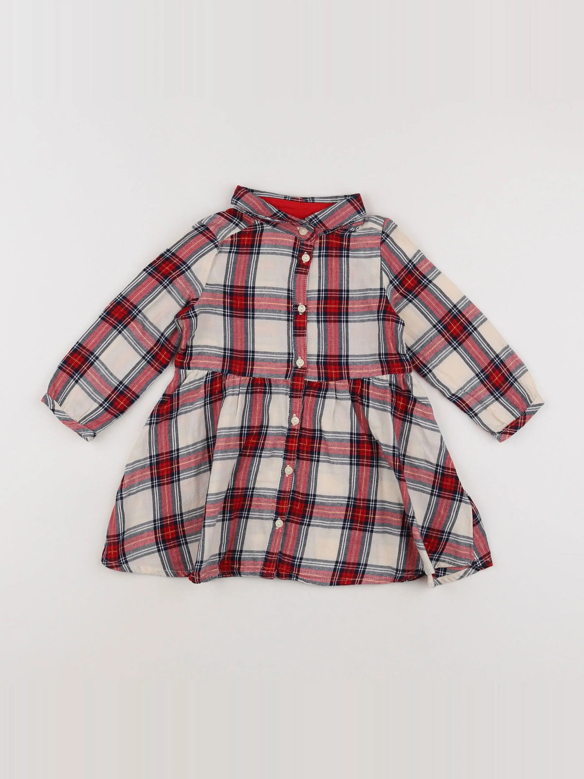 H&M - robe blanc, rouge - 9/12 mois