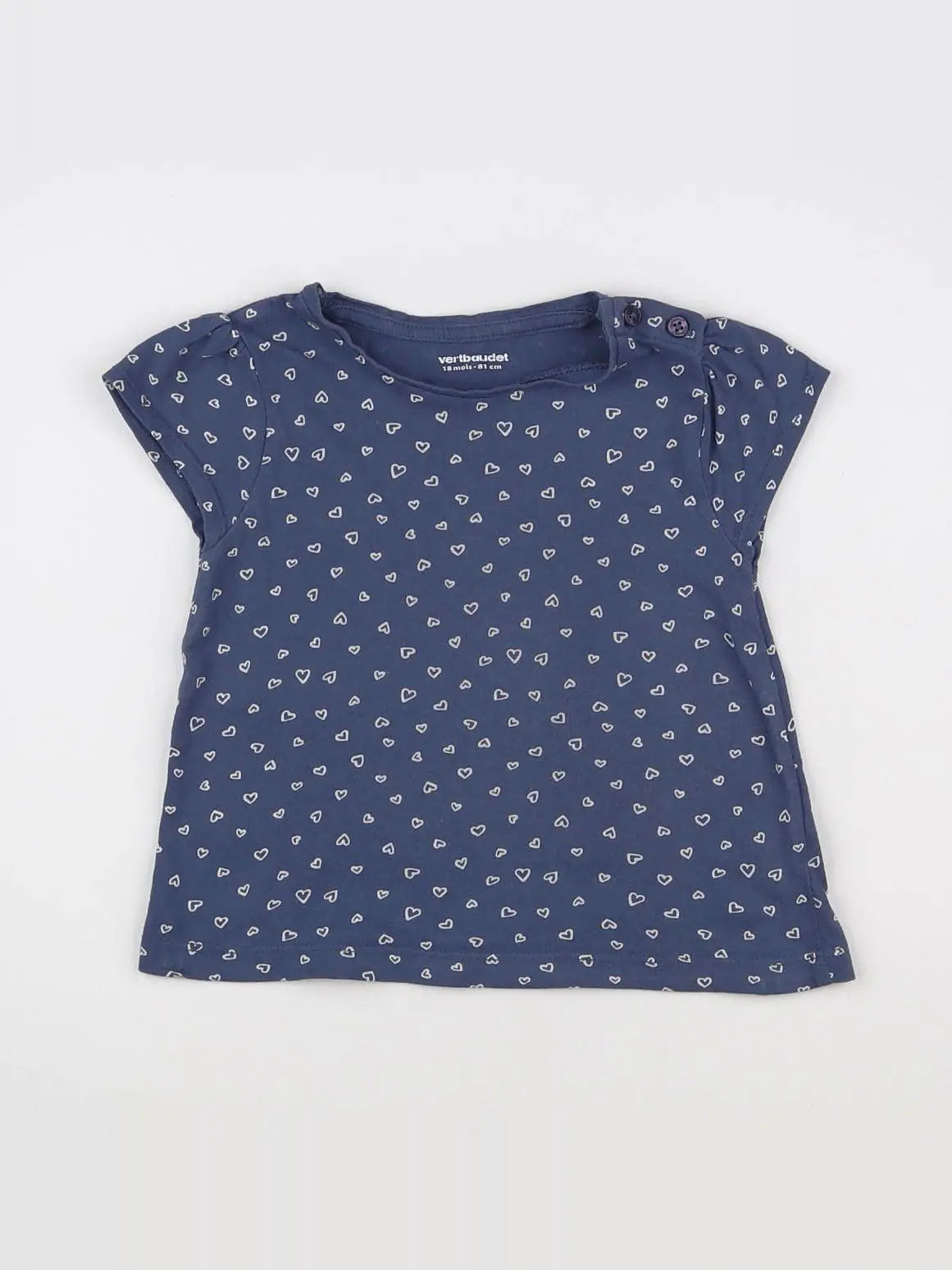 Vertbaudet - tee-shirt bleu, blanc - 18 mois