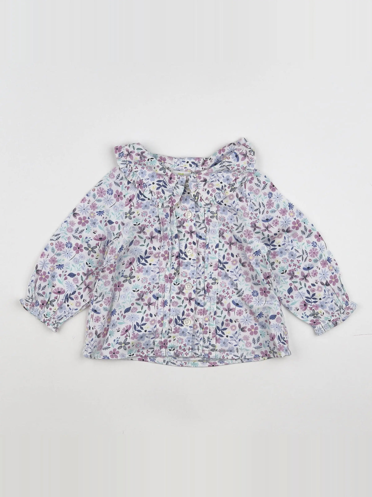 Tape à l'oeil - blouse blanc, violet - 12 mois