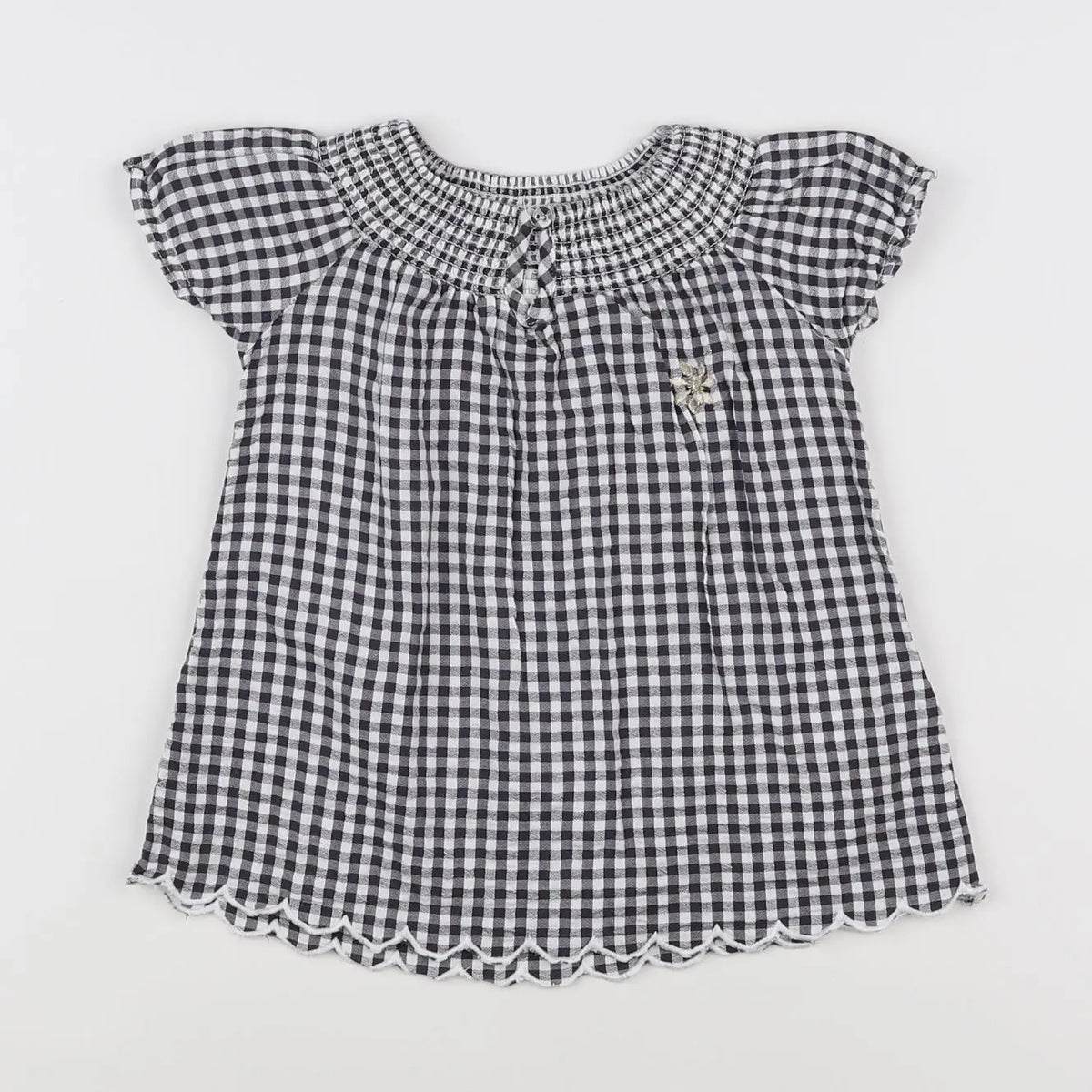 Vertbaudet - robe blanc, noir - 6 mois