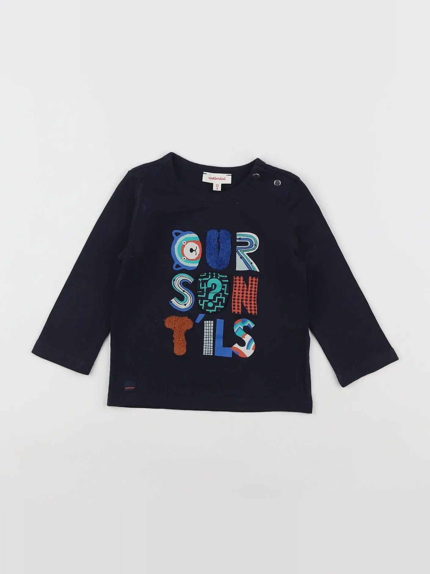 Catimini - tee-shirt bleu - 12 mois