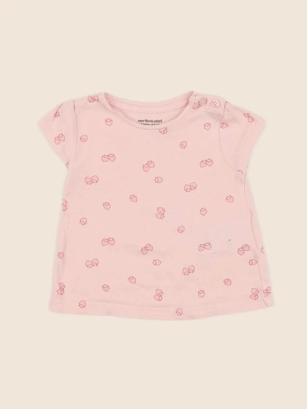 Vertbaudet - tee-shirt rose - 3 mois