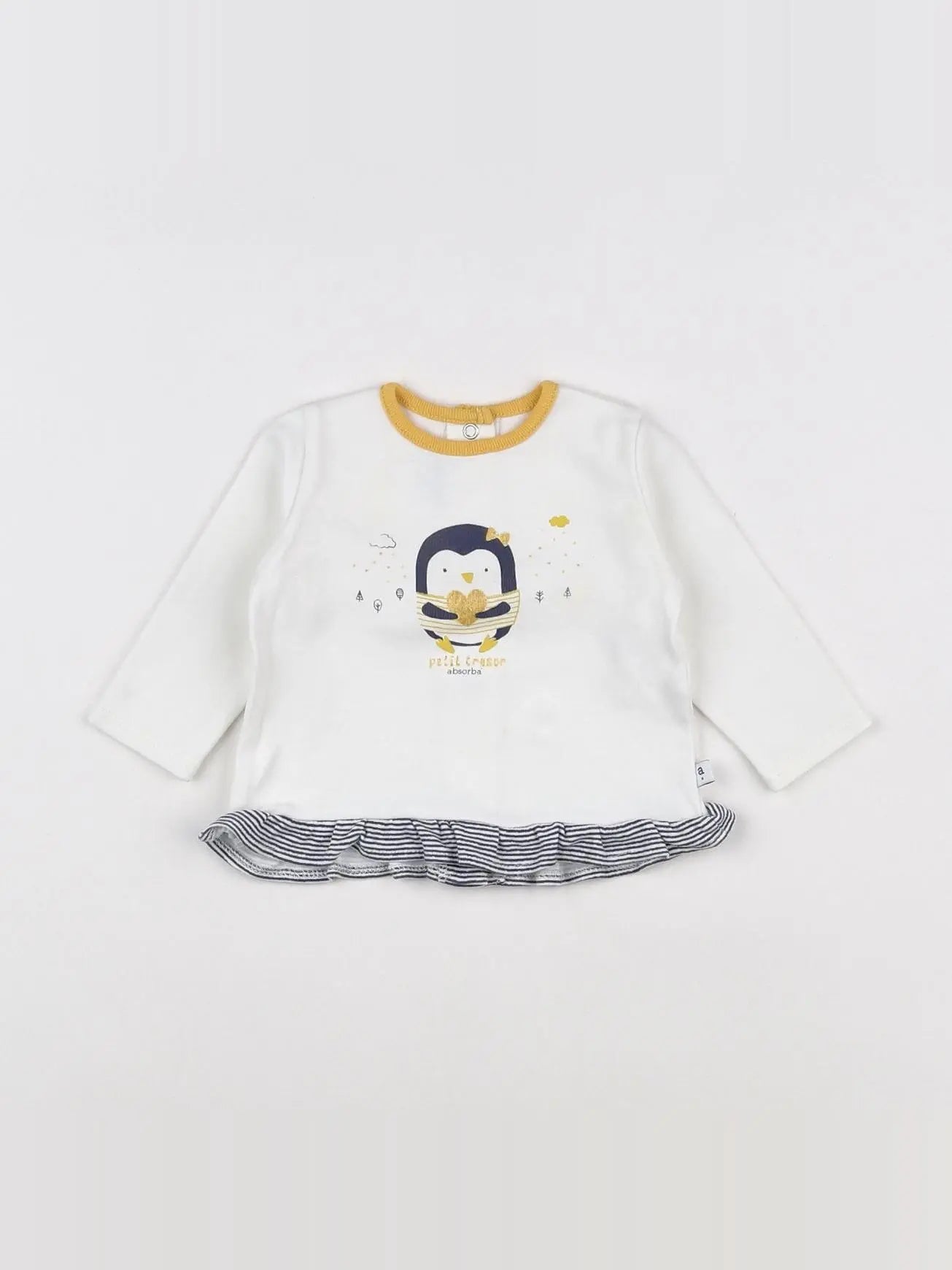 Absorba - tee-shirt blanc, jaune - 3 mois