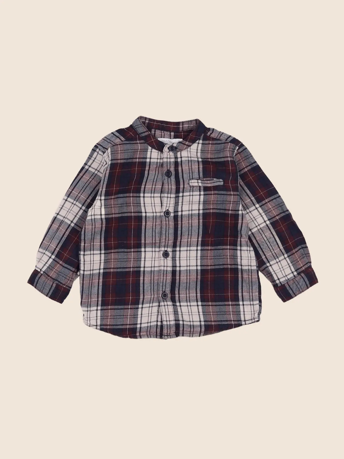 Boutchou - chemise bleu, rouge - 12 mois