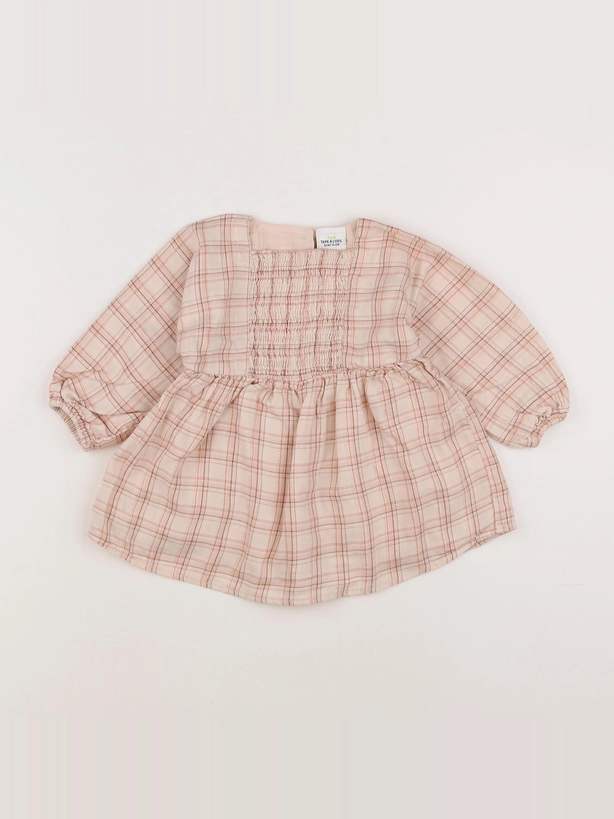 Tape à l'oeil - robe rose, argent - 12 mois