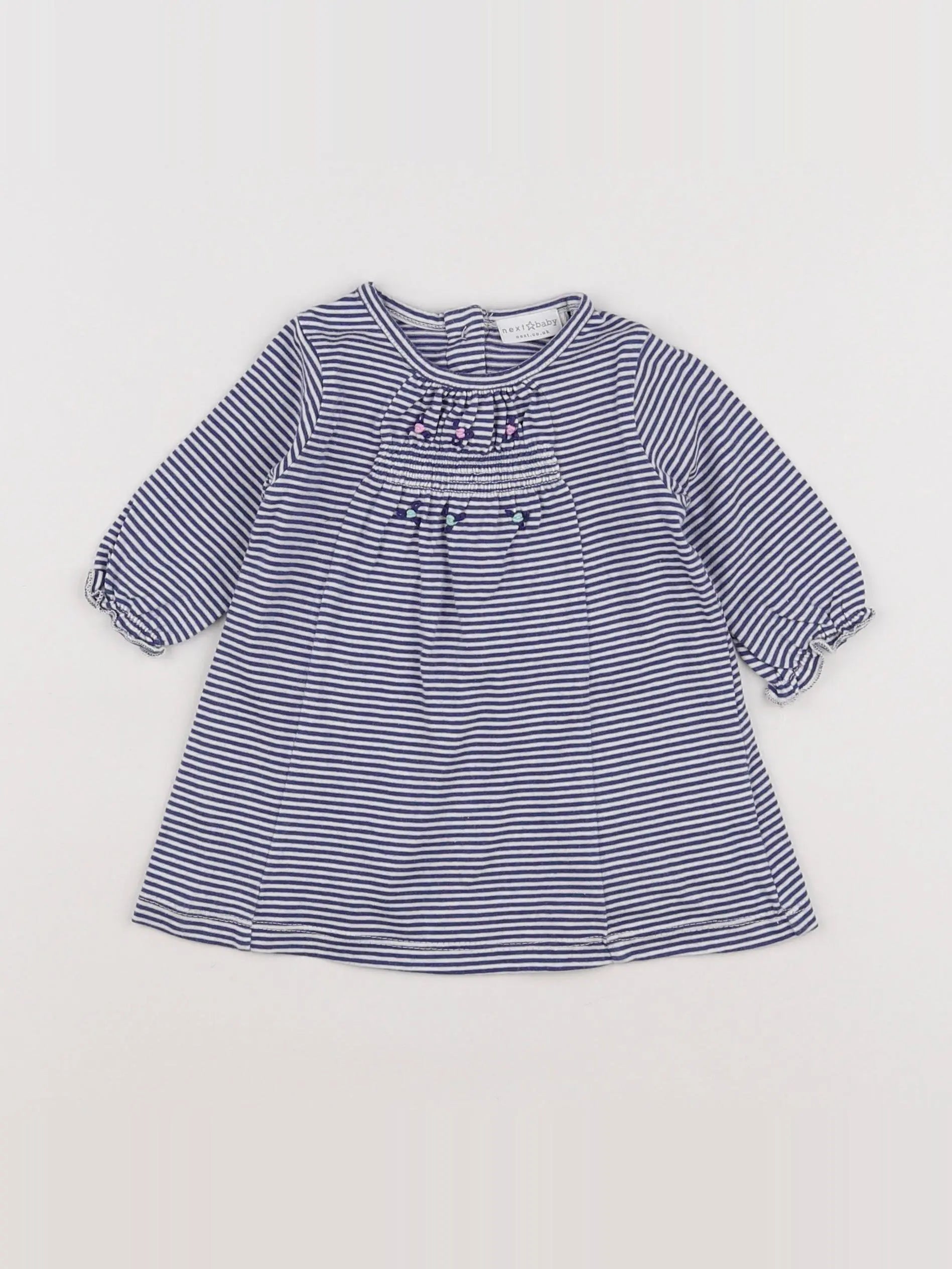 Next - robe bleu, blanc - 3 mois