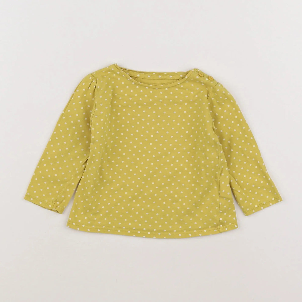 Vertbaudet - tee-shirt jaune, blanc - 12 mois