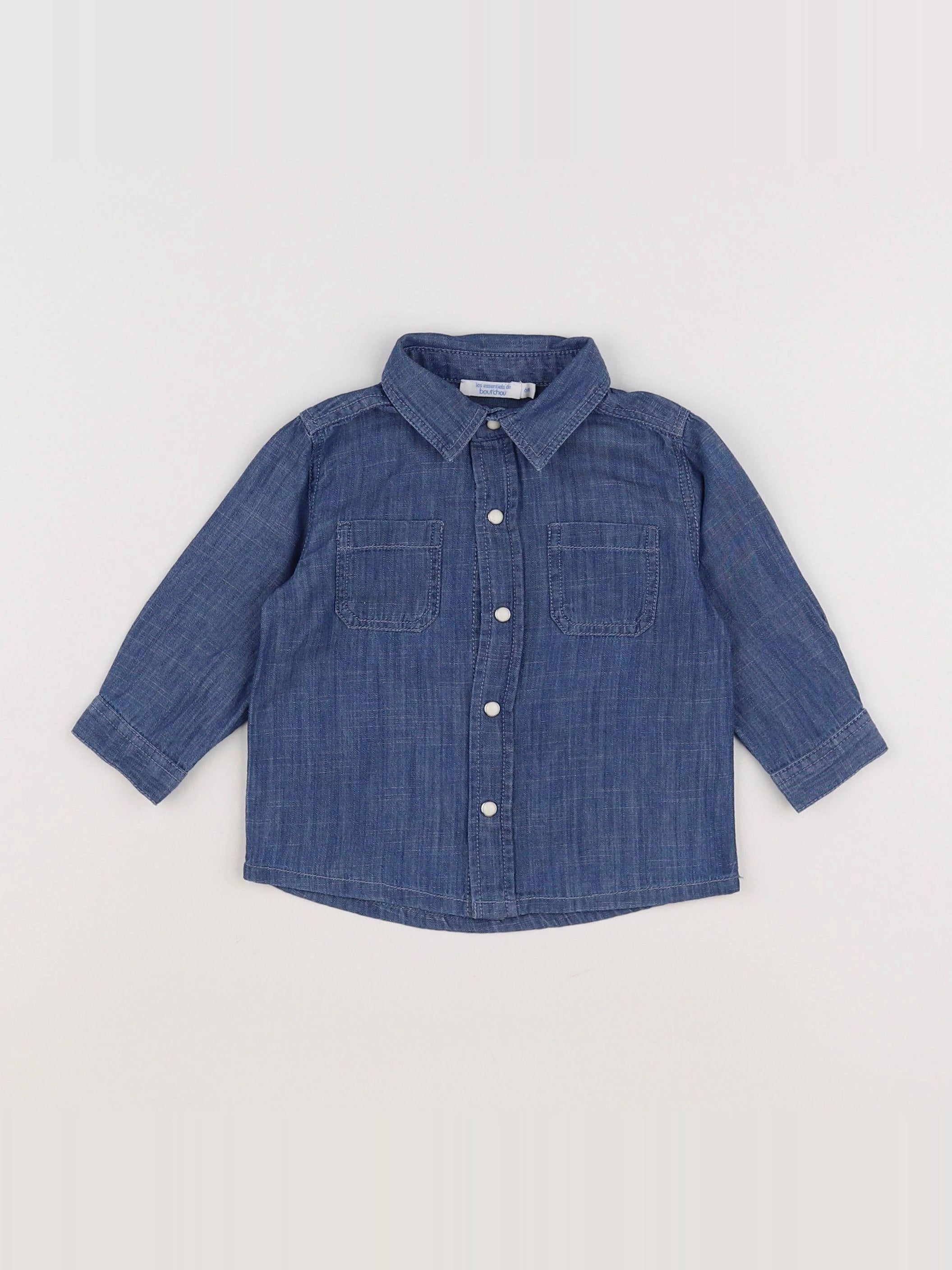 Boutchou - chemise bleu - 6 mois