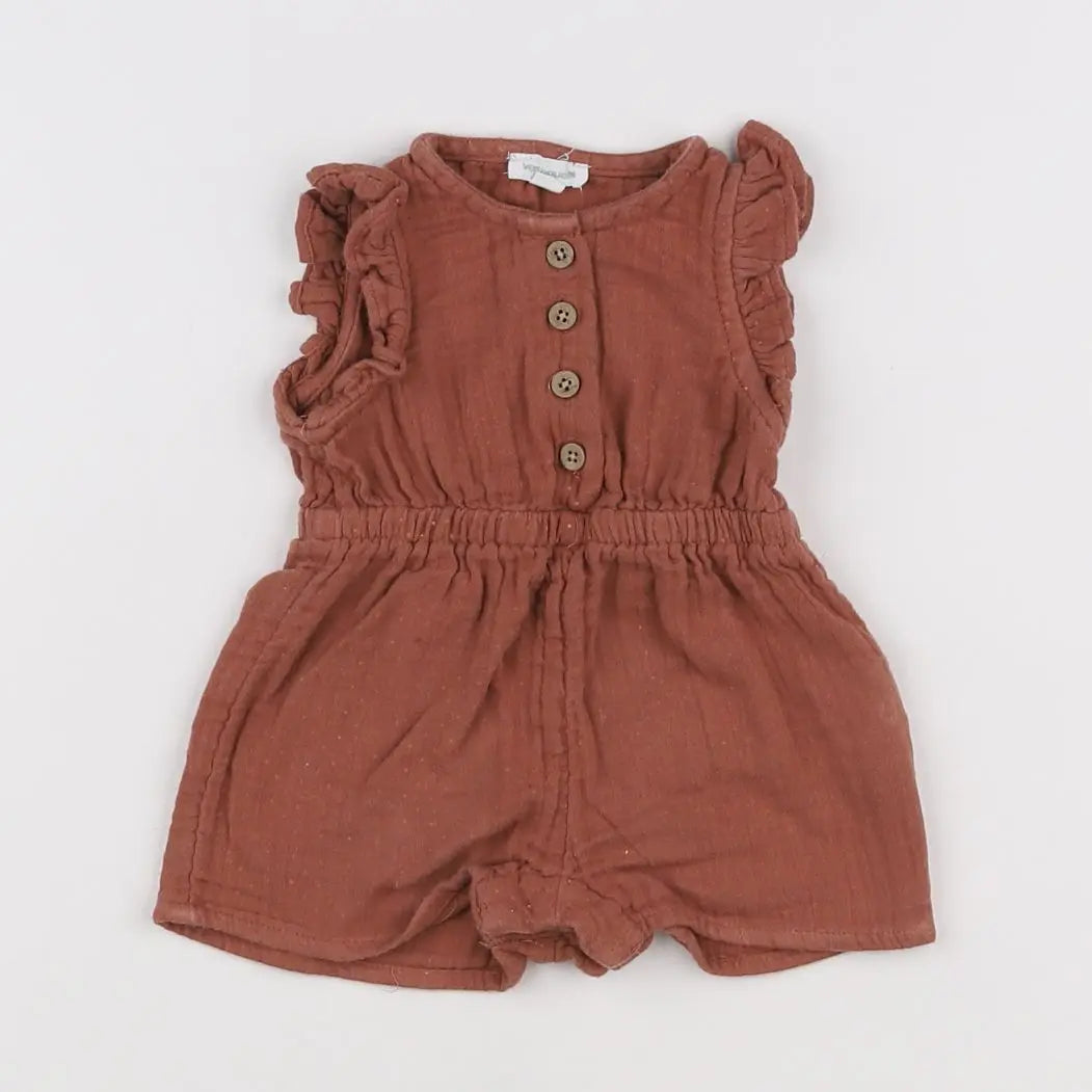 Vertbaudet - combinaison marron - 3 mois