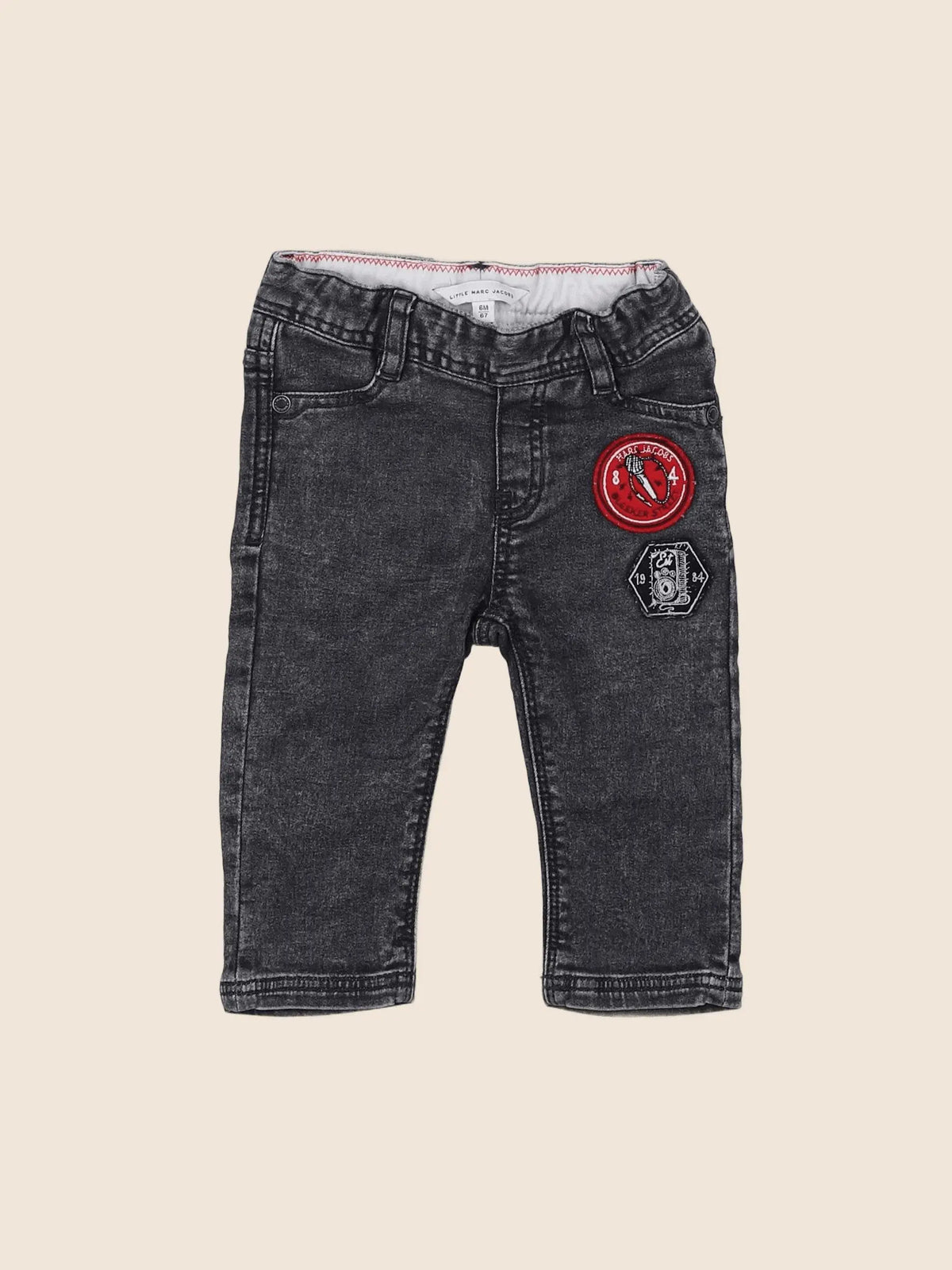 Little marc jacobs - jegging gris, rouge - 6 mois