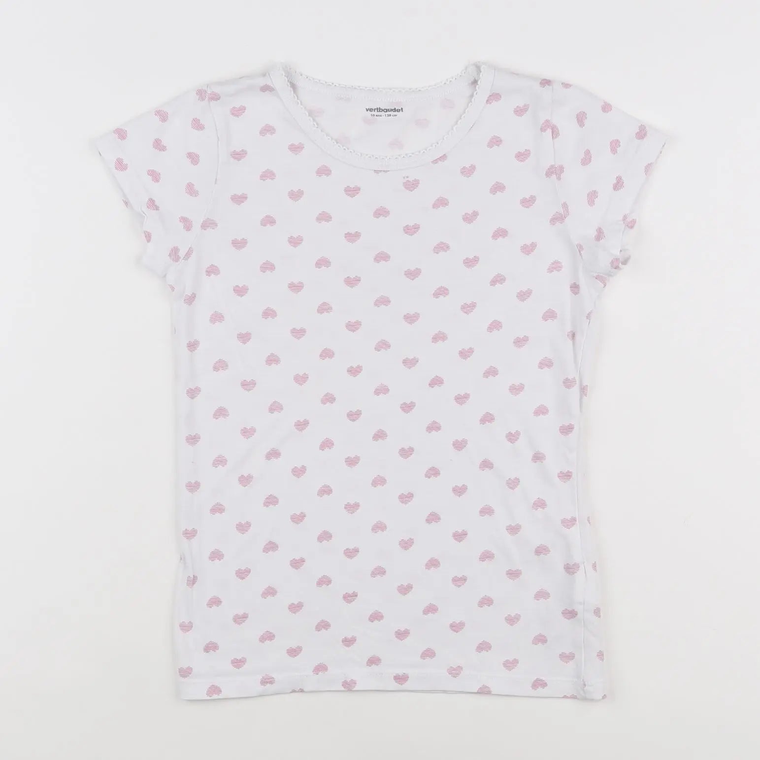 Vertbaudet - maillot de corps blanc, rose - 10 ans