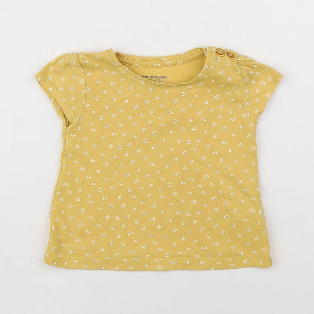 Vertbaudet - tee-shirt jaune - 6 mois