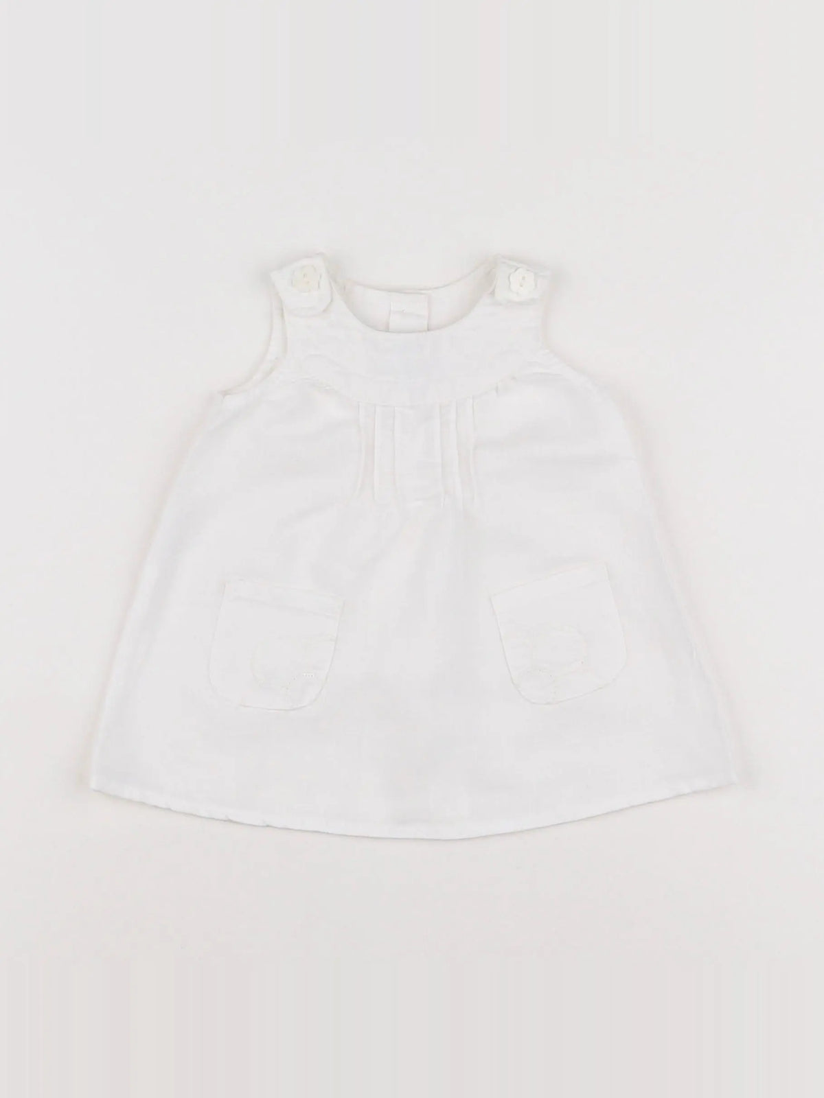 Benetton - robe blanc - 1/3 mois