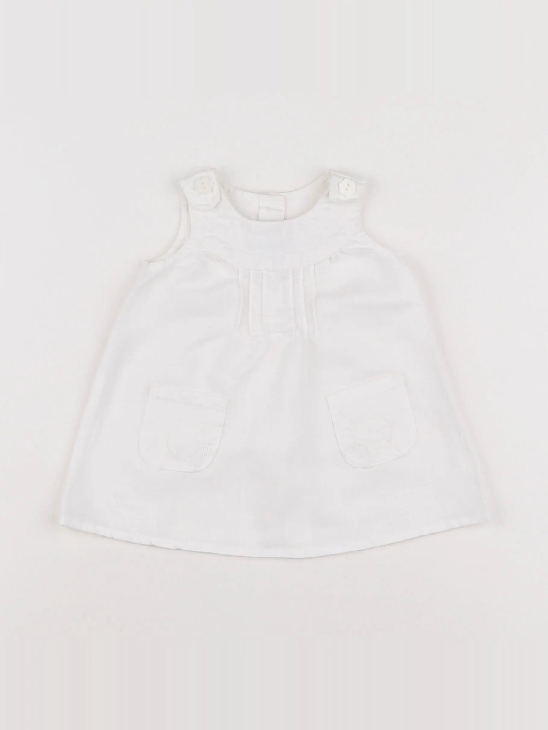 Benetton - robe blanc - 1/3 mois