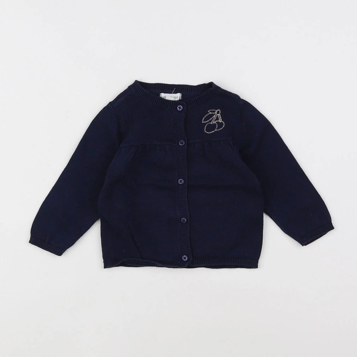 Vertbaudet - gilet bleu, or - 6 mois