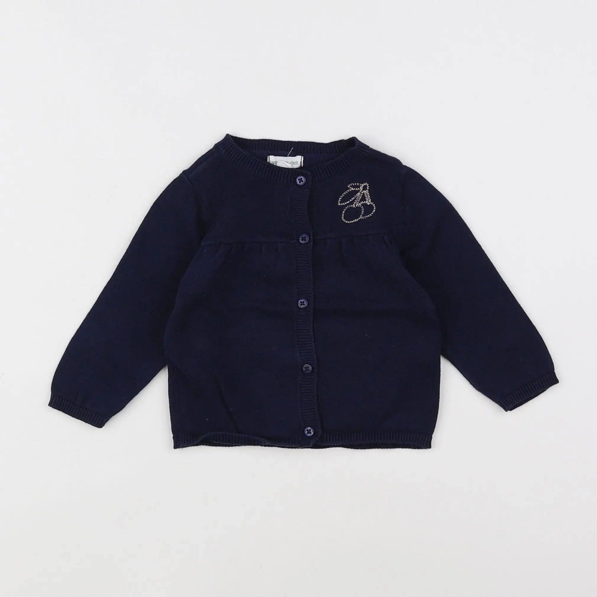 Vertbaudet - gilet bleu, or - 6 mois