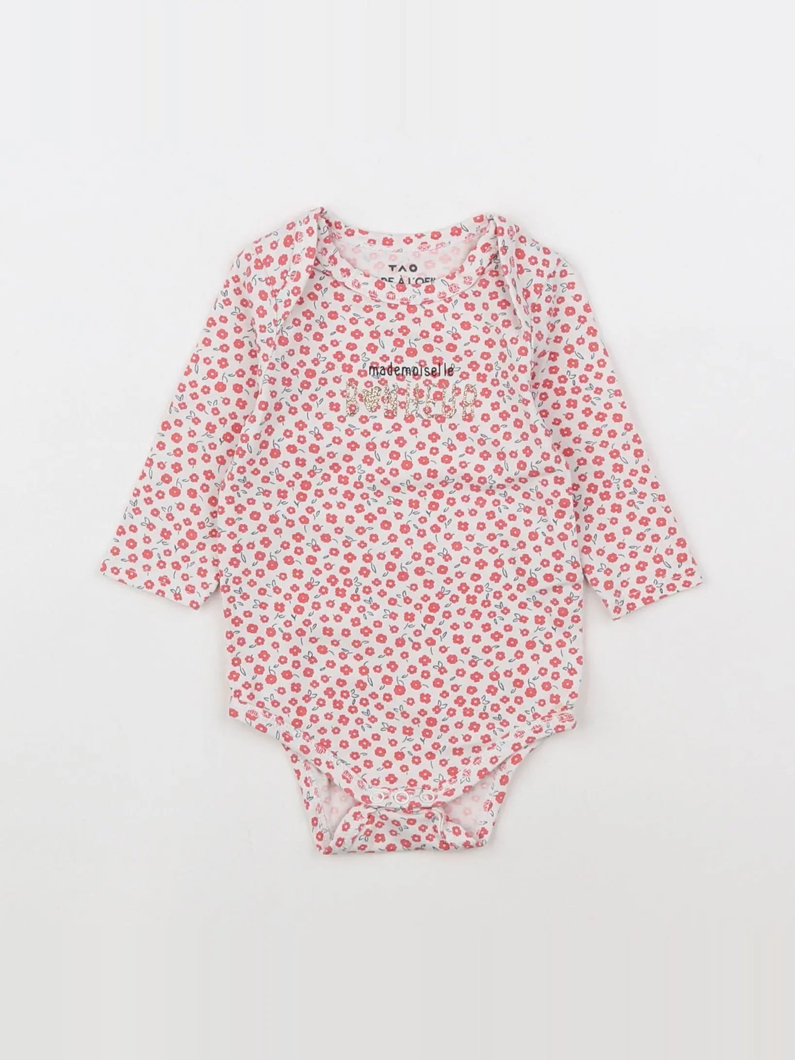 Tape à l'oeil - body blanc, rose - 3 mois