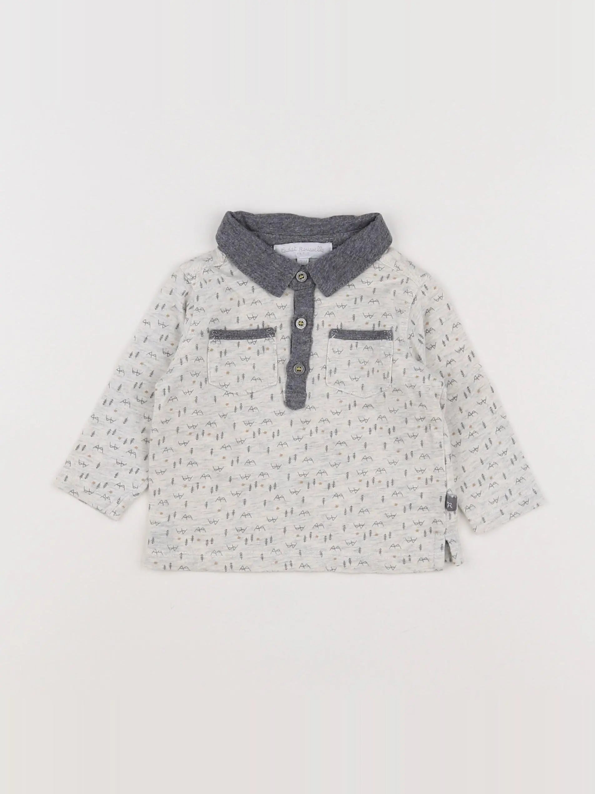 Cadet Rousselle - polo gris - 3 mois