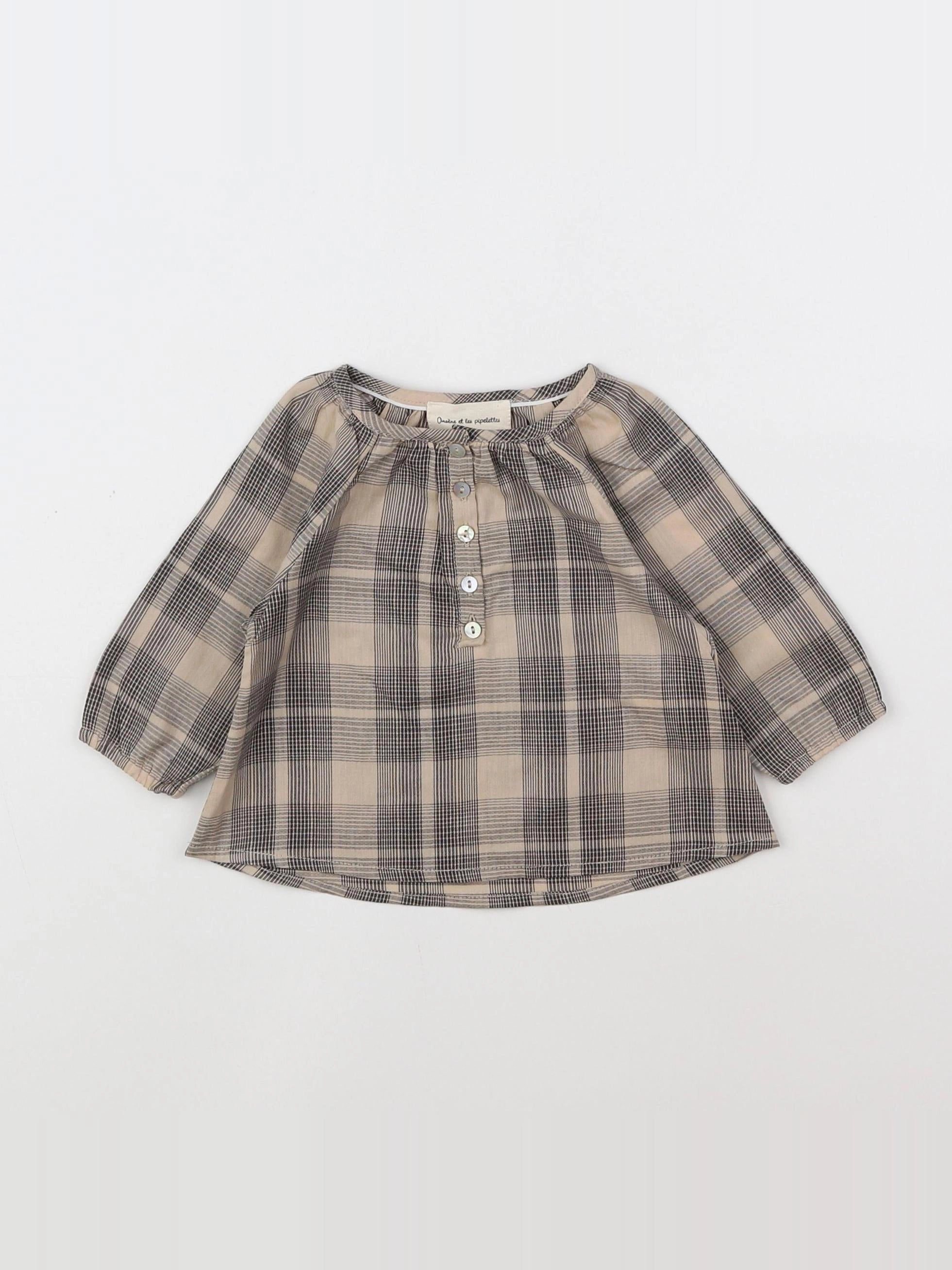 Arsène et les pipelettes - blouse beige - 3 mois