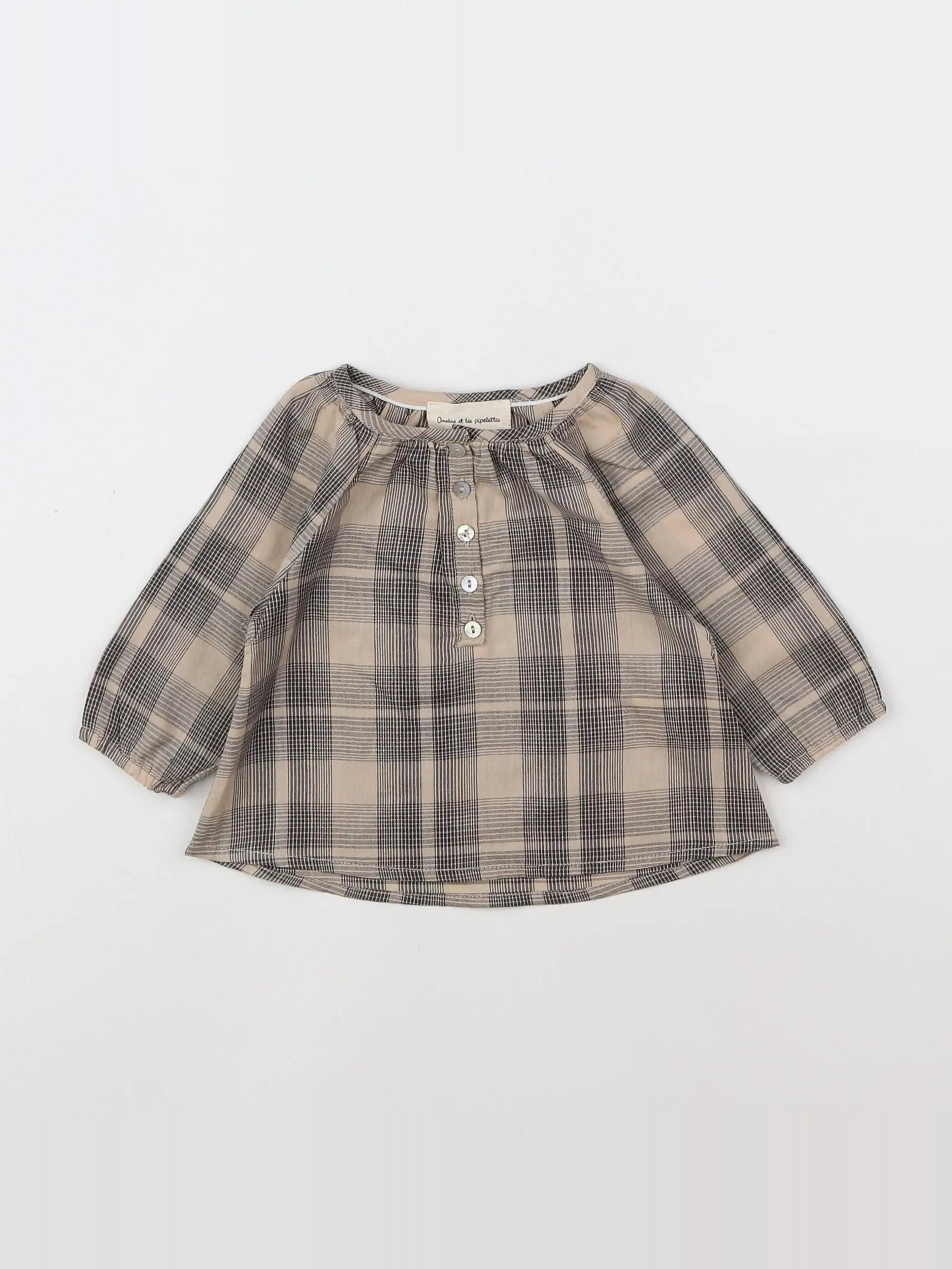 Arsène et les pipelettes - blouse beige (état neuf) - 3 mois