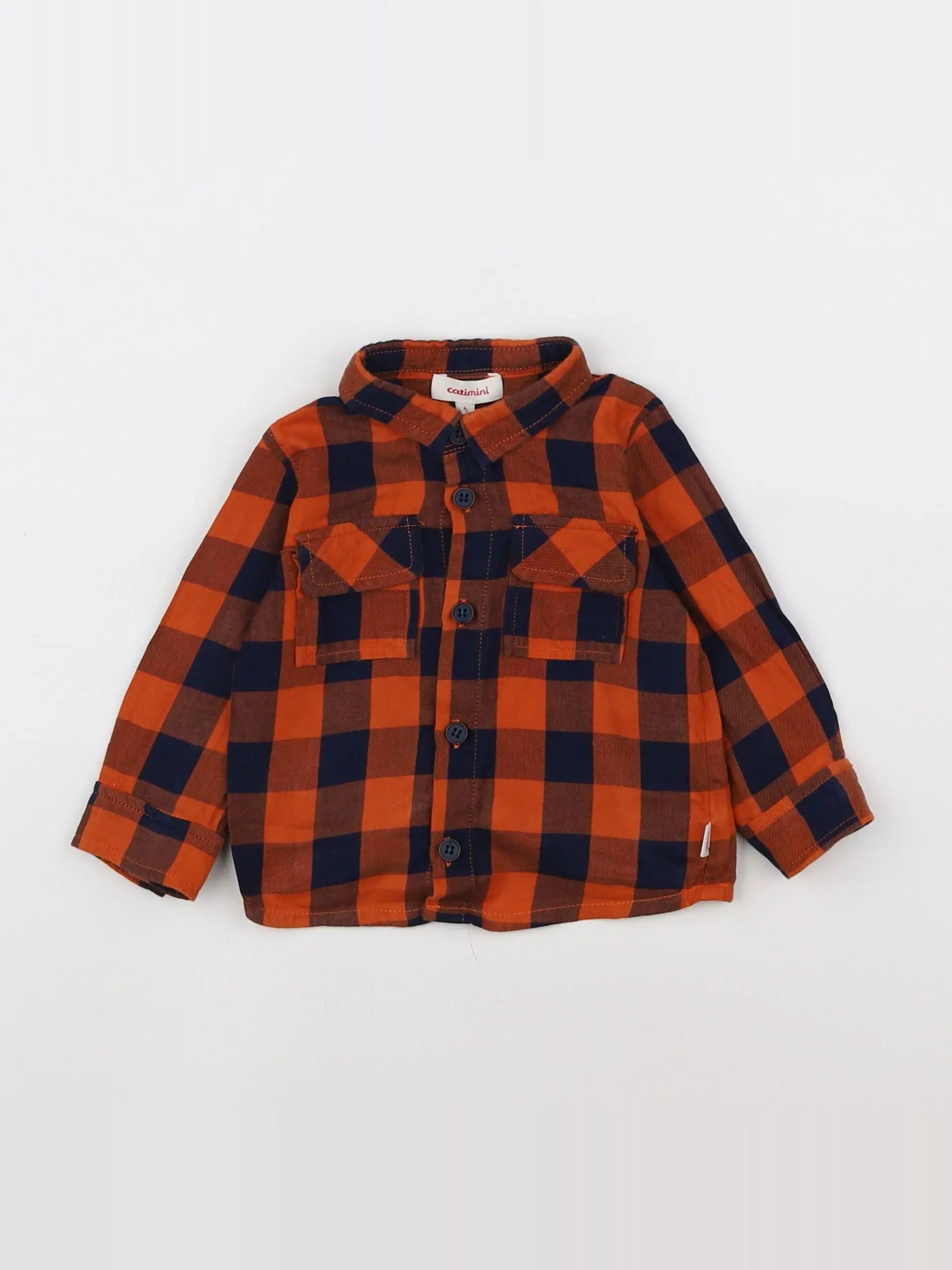 Catimini - chemise orange - 6 mois