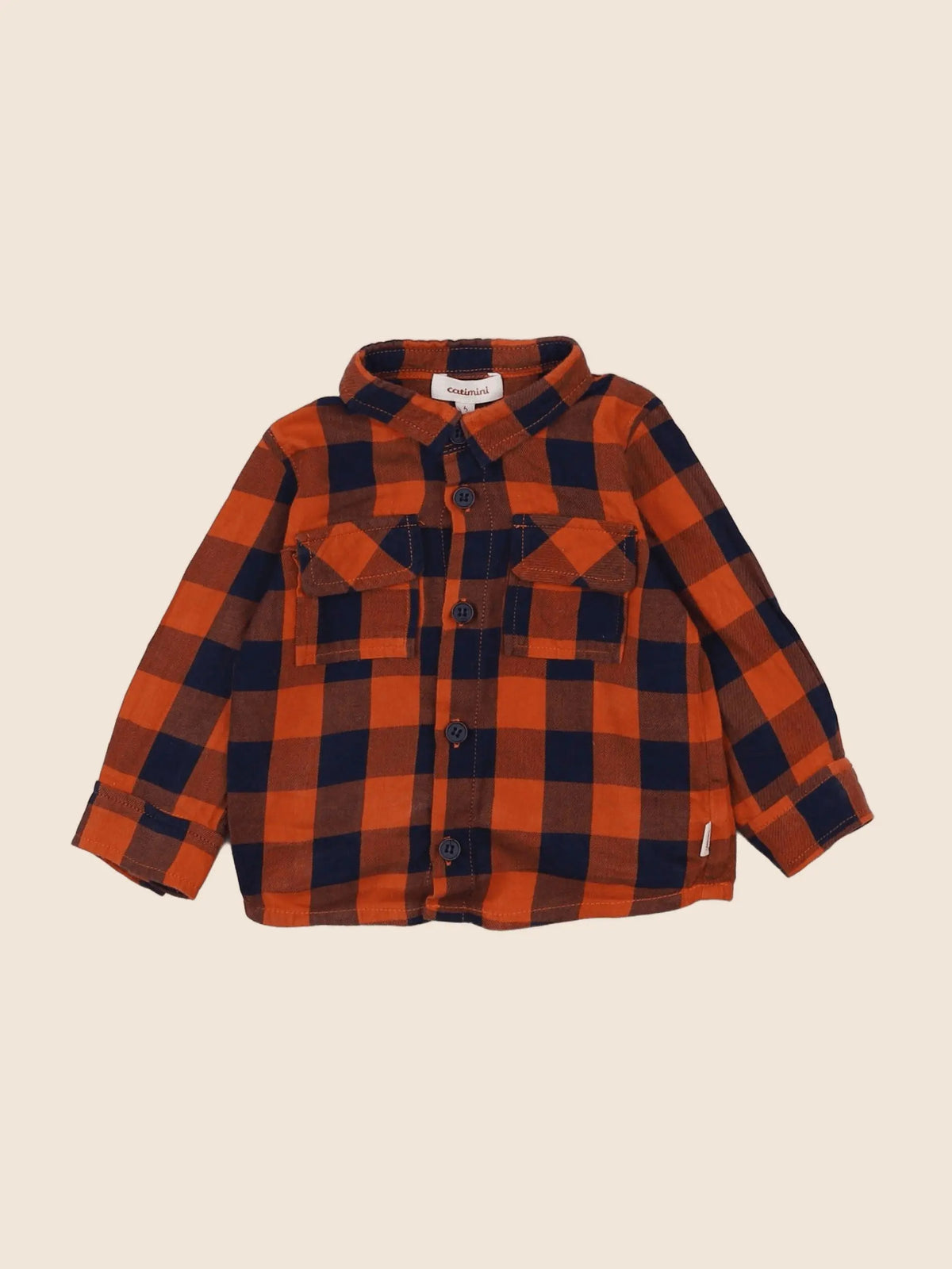Catimini - chemise orange - 6 mois
