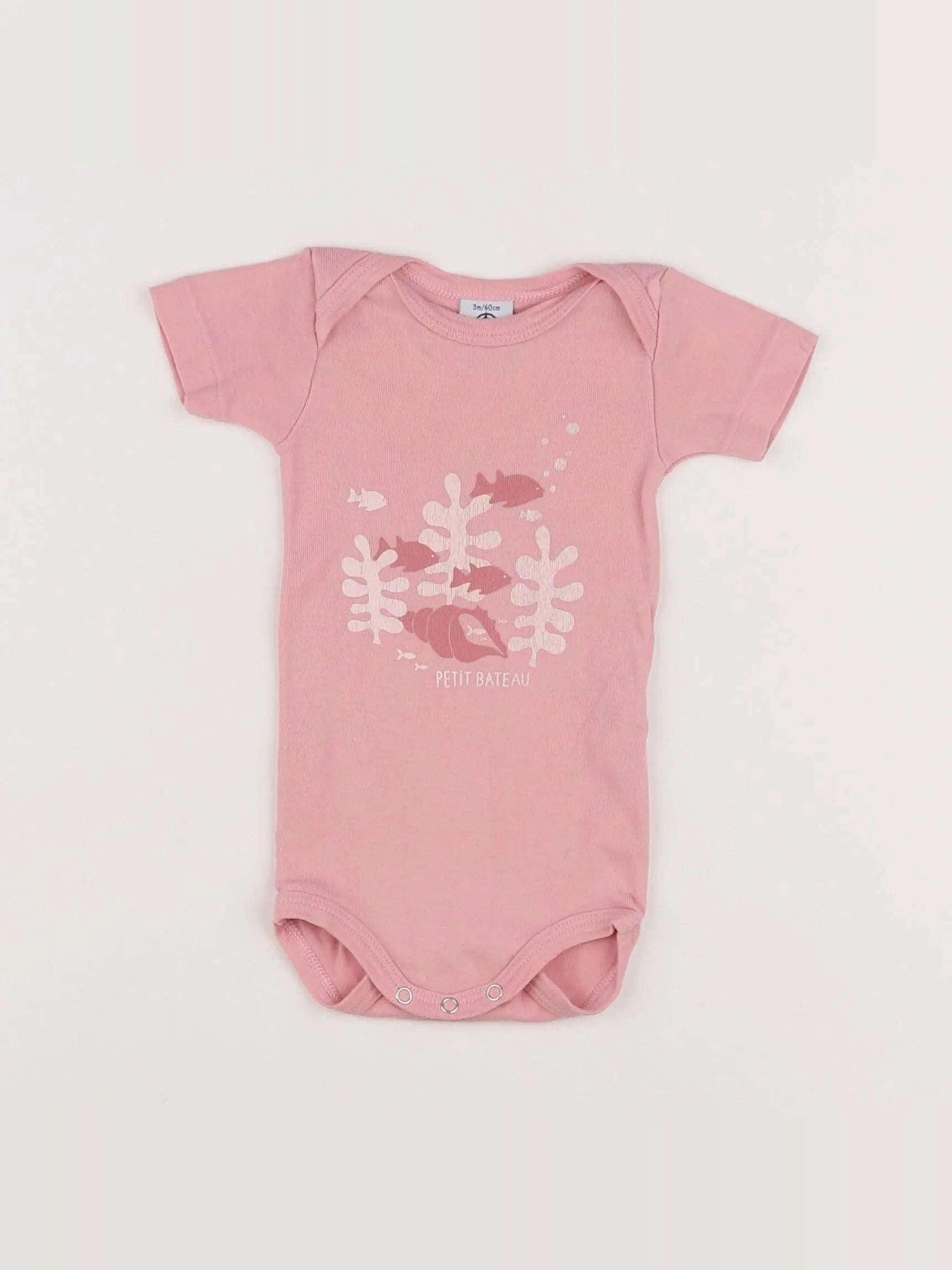 Petit Bateau - body rose - 3 mois