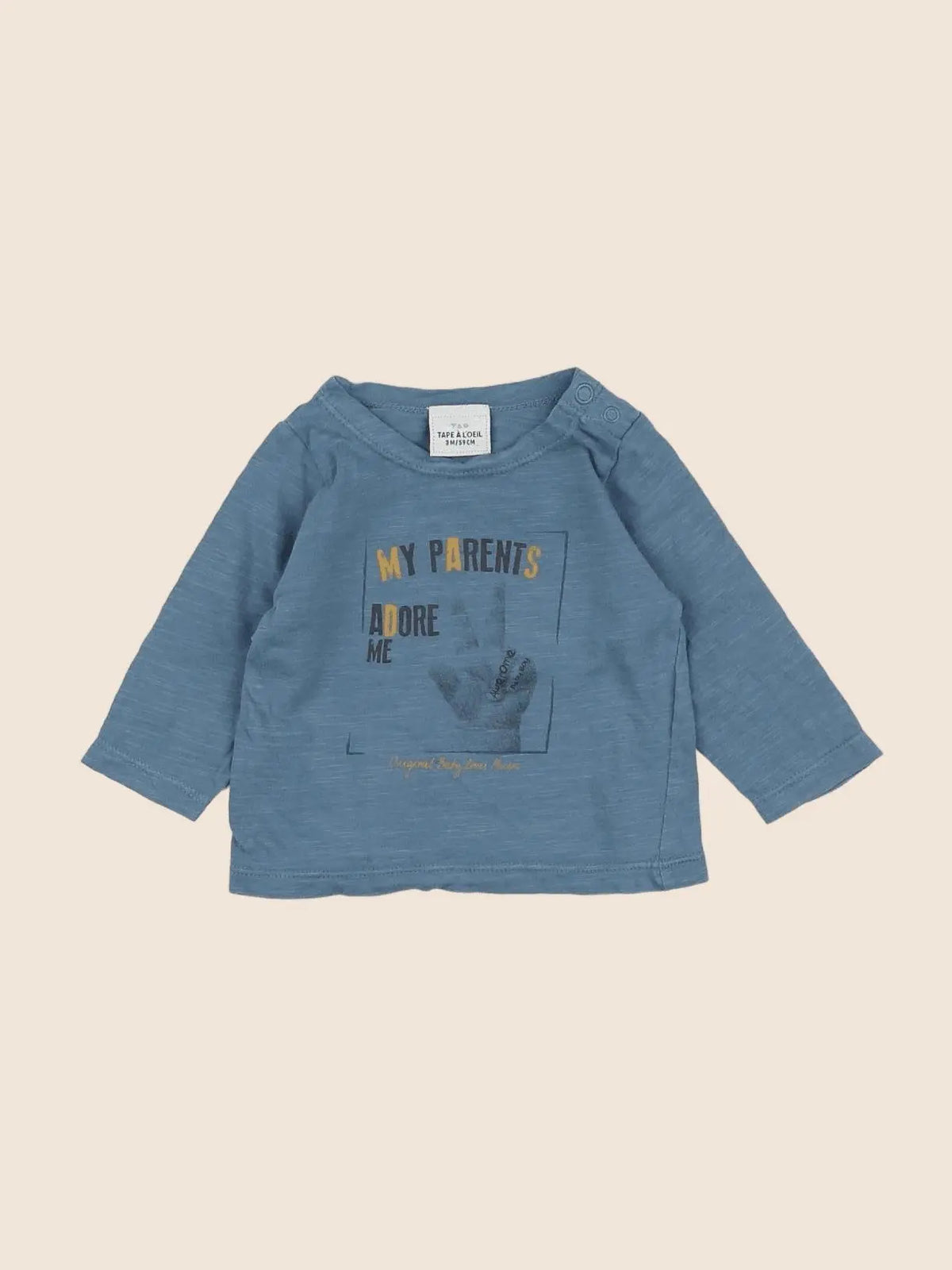 Tape à l'oeil - tee-shirt bleu - 3 mois
