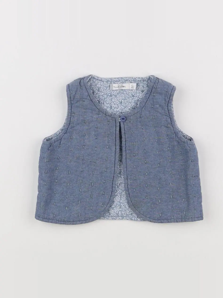 Boutchou - gilet bleu - 6 mois