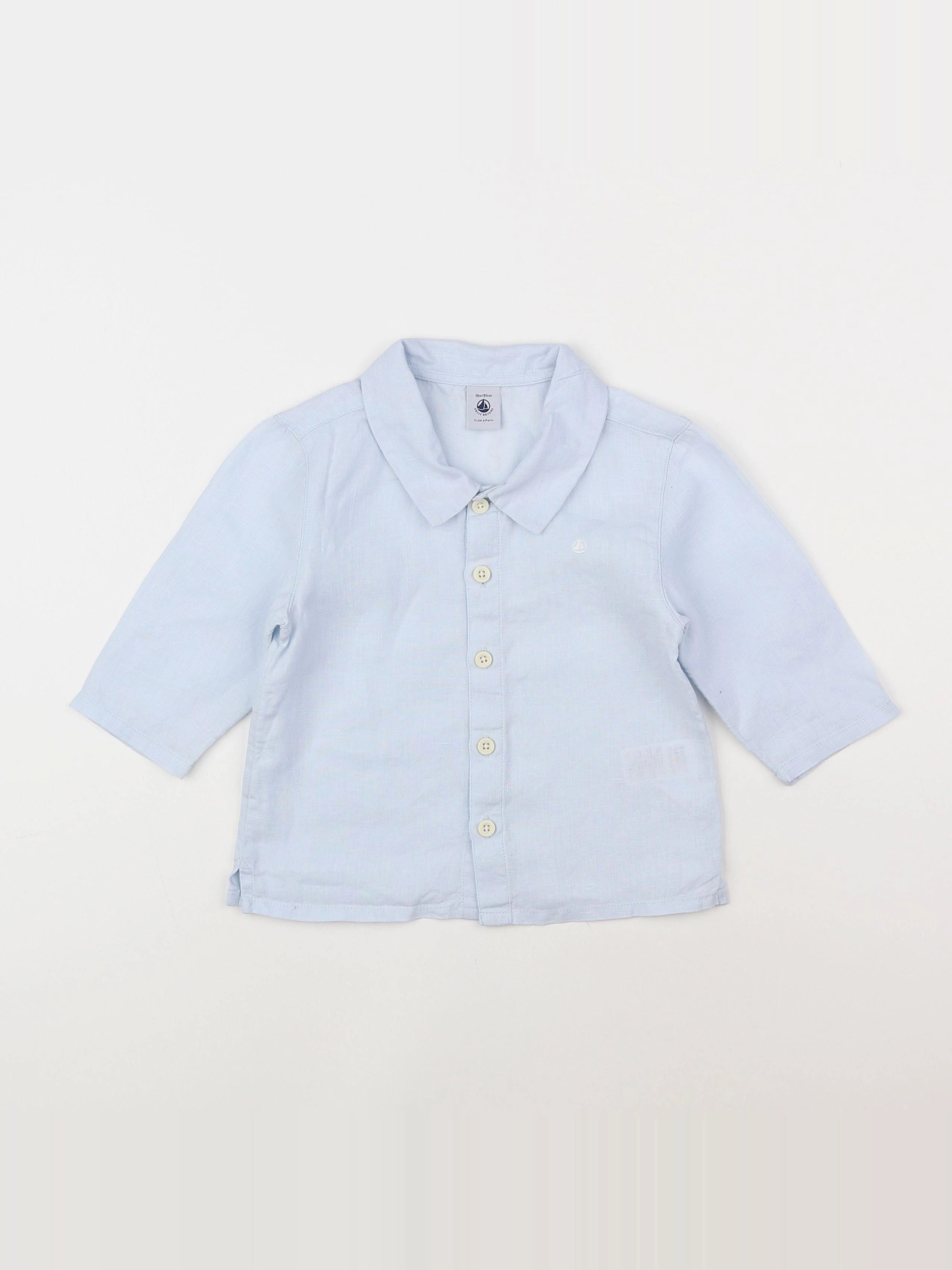 Petit Bateau - chemise bleu - 18 mois