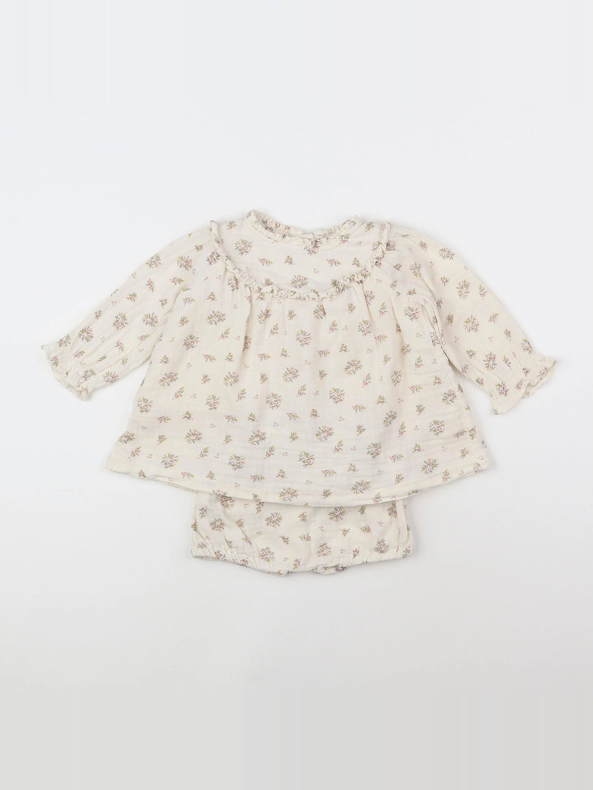 Vertbaudet - ensemble beige - 6 mois