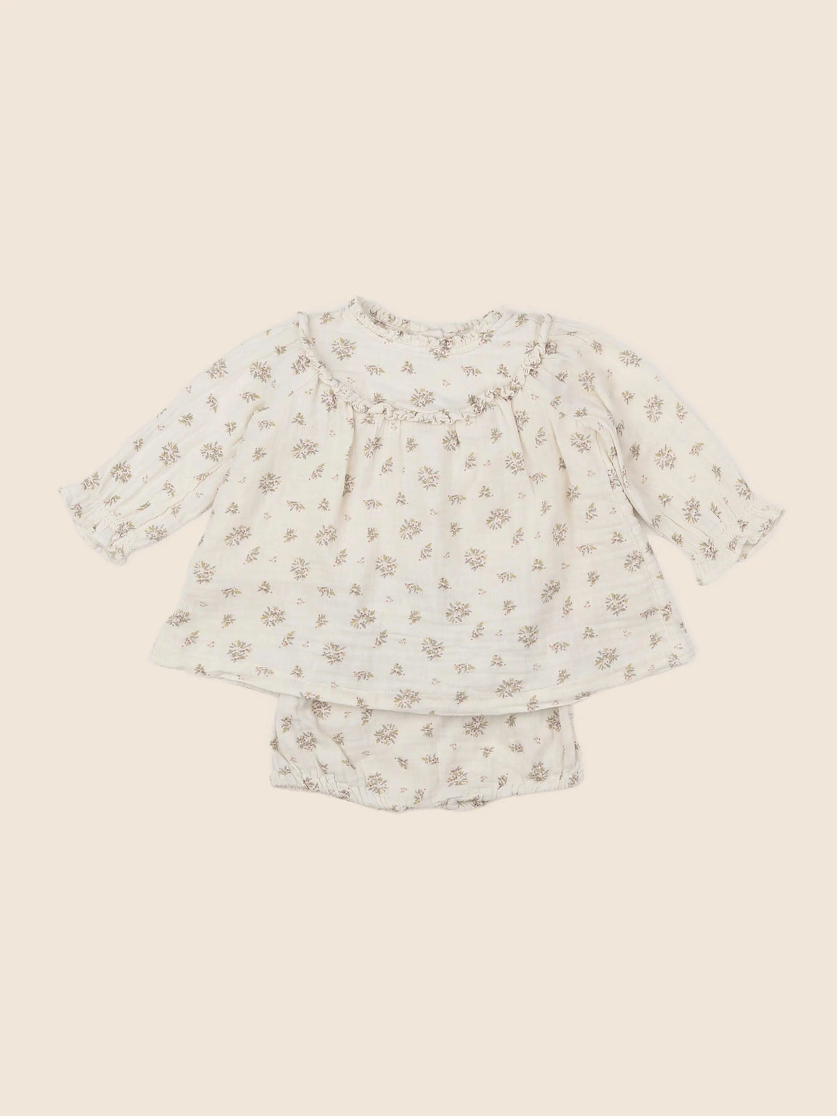 Vertbaudet - ensemble beige - 6 mois