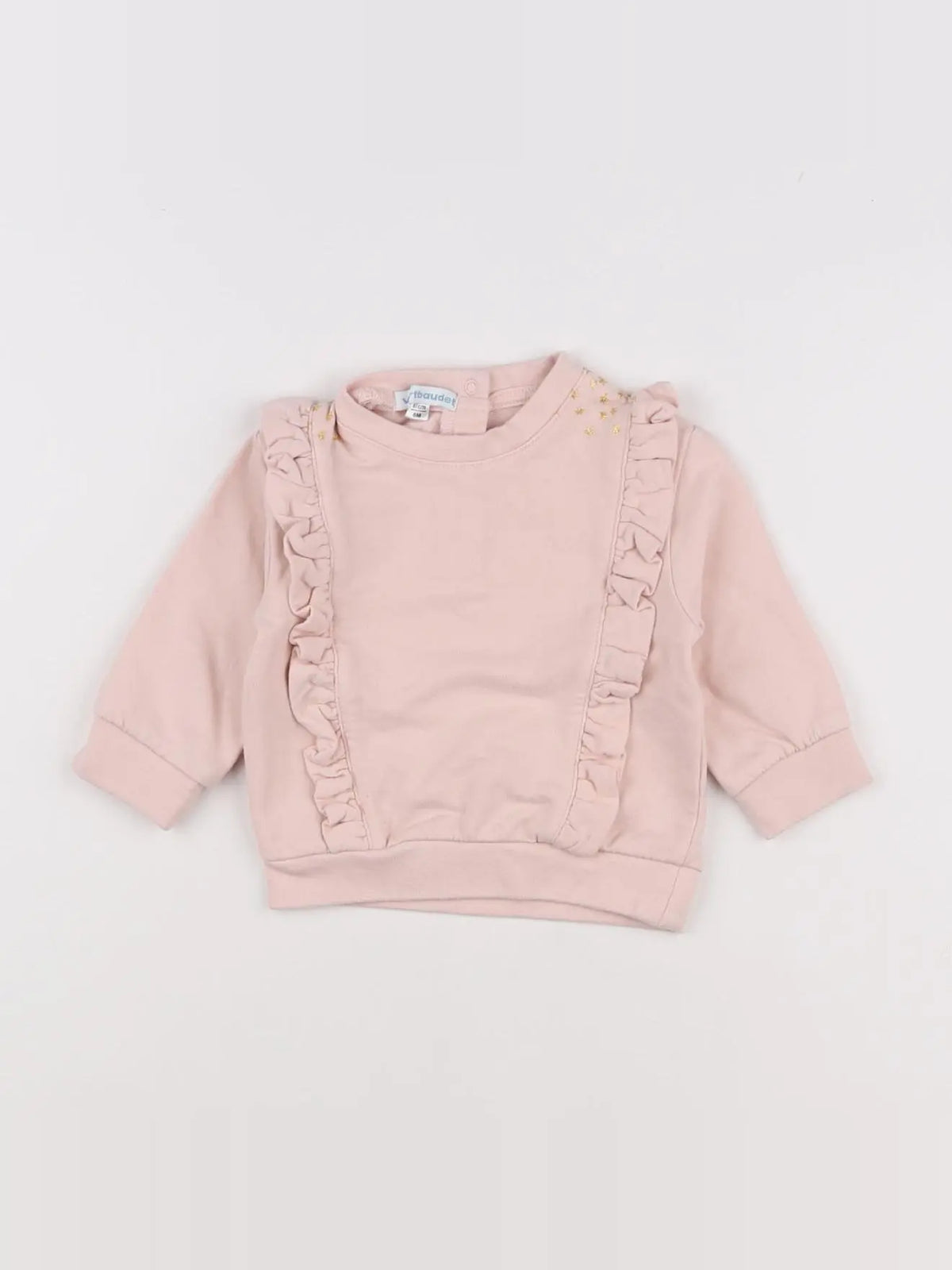 Vertbaudet - sweat rose, or - 6 mois