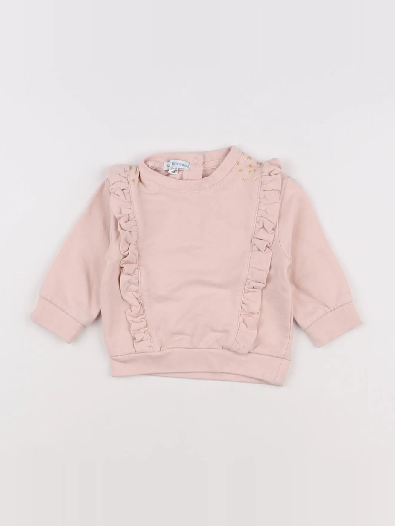 Vertbaudet - sweat rose, or - 6 mois