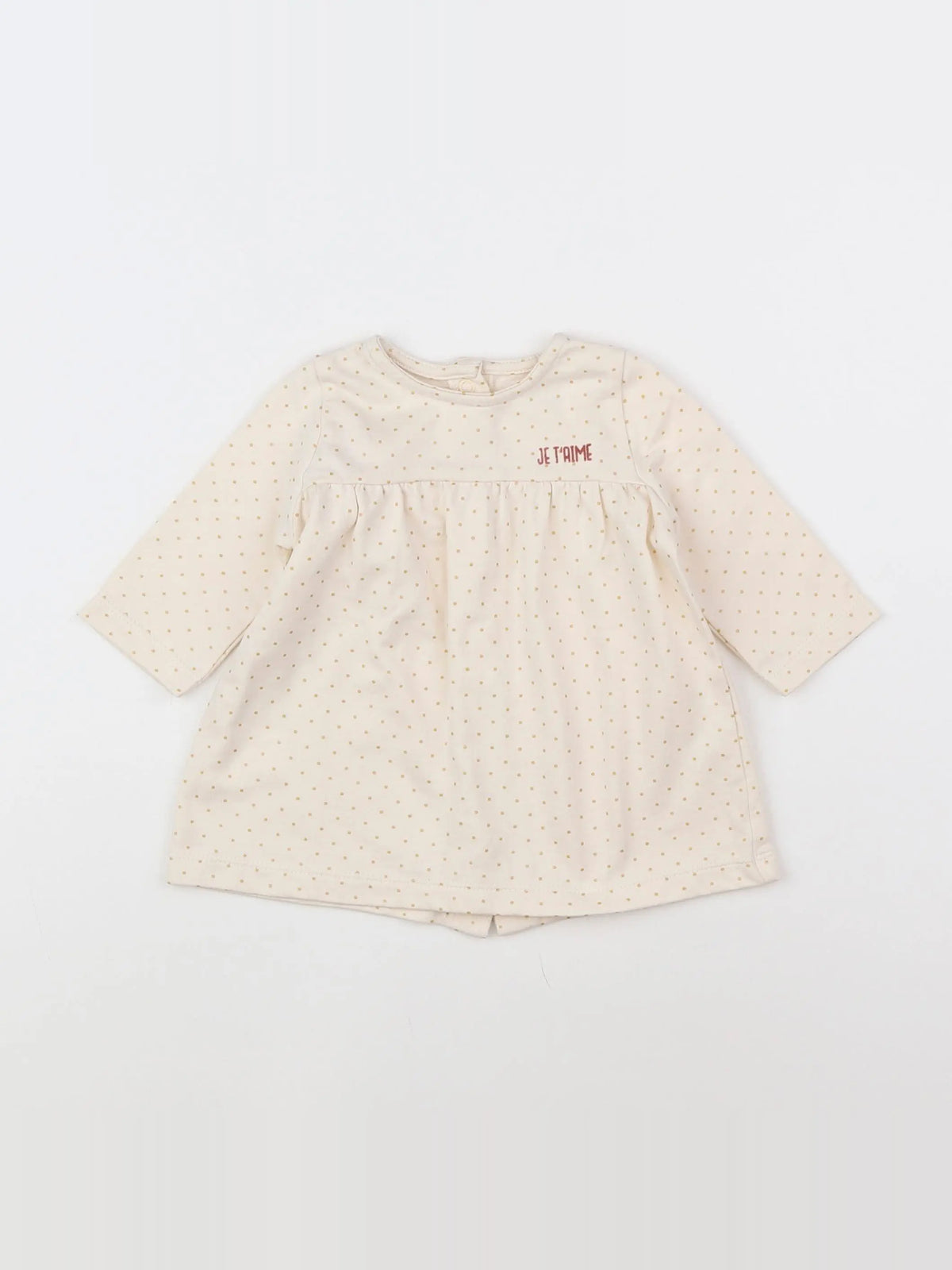 Vertbaudet - robe beige, or - 3 mois