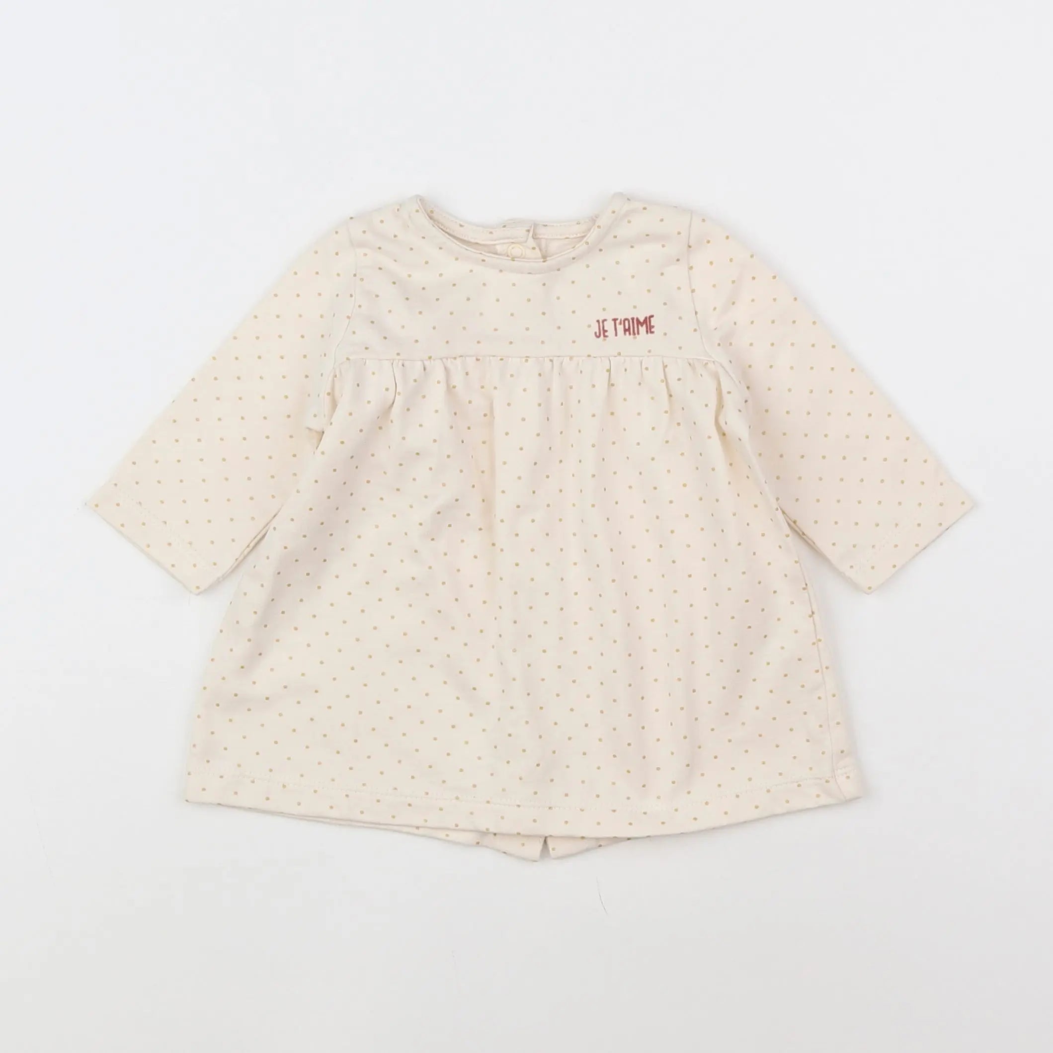 Vertbaudet - robe beige, or - 3 mois