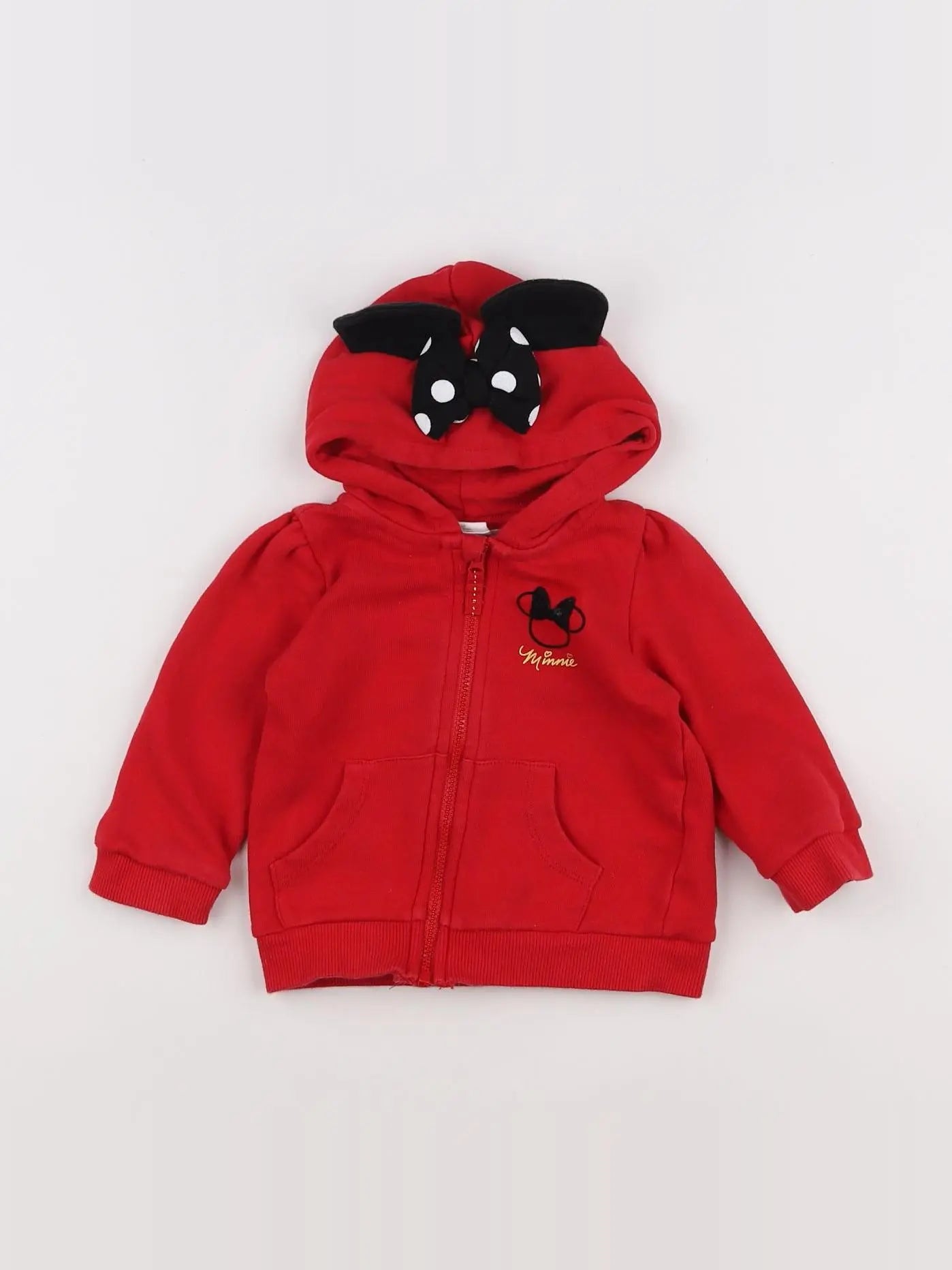 H&M - sweat rouge, noir - 3/6 mois