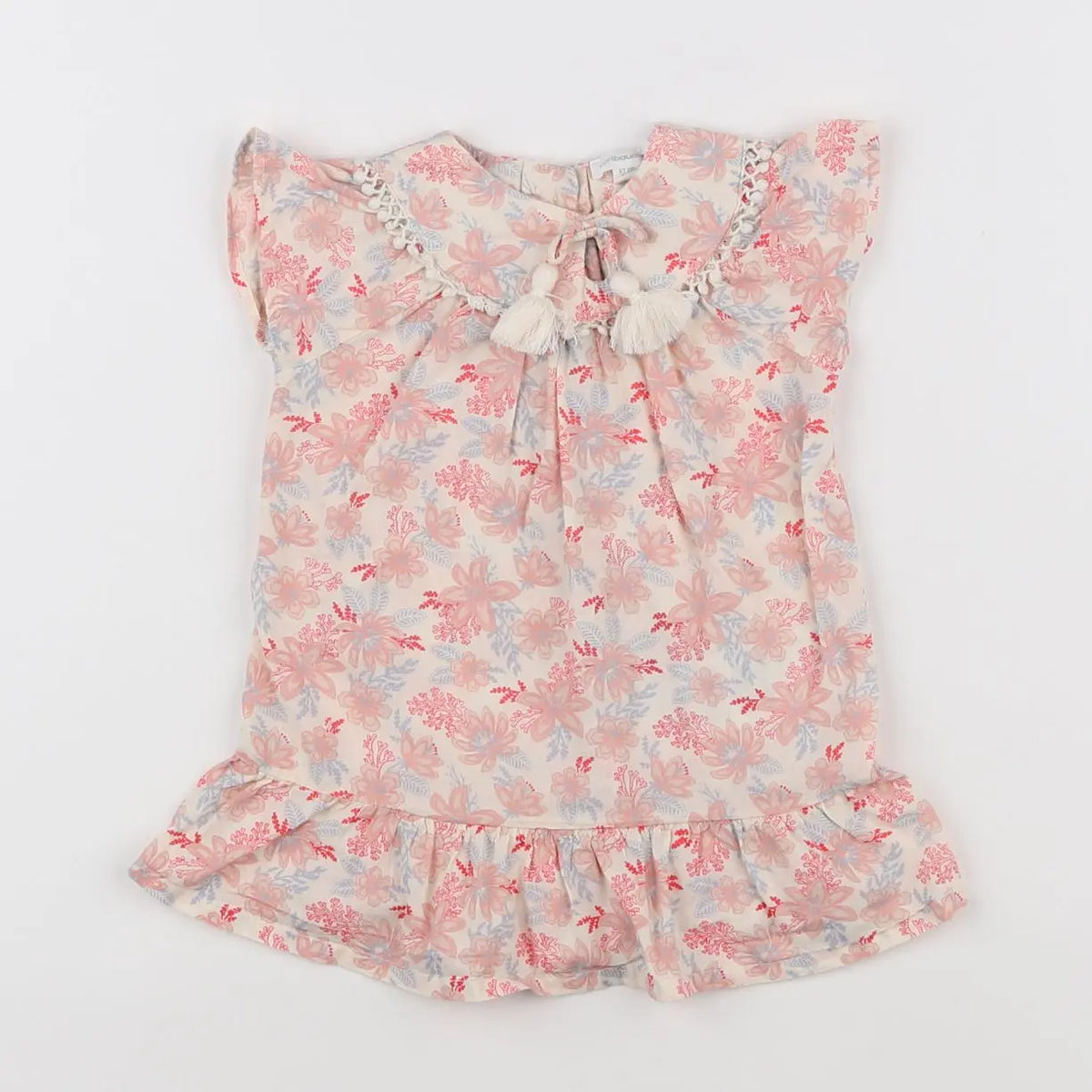 Vertbaudet - robe multicolore, rose - 6 mois