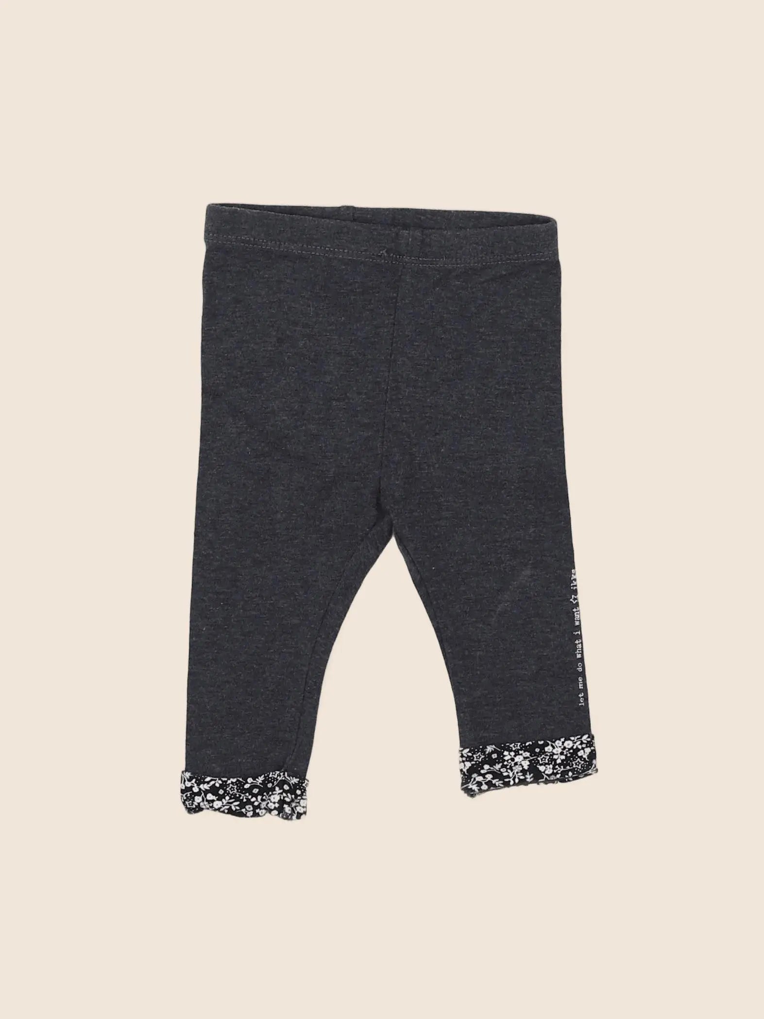 IKKS - legging réversible gris - 3 mois