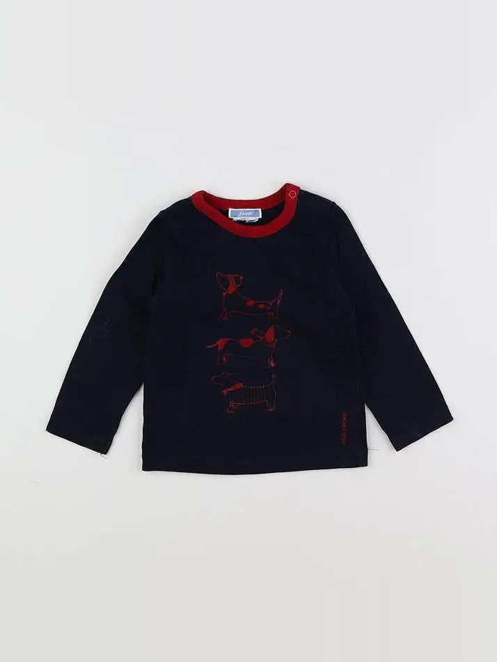 Jacadi - tee-shirt bleu, rouge - 12 mois