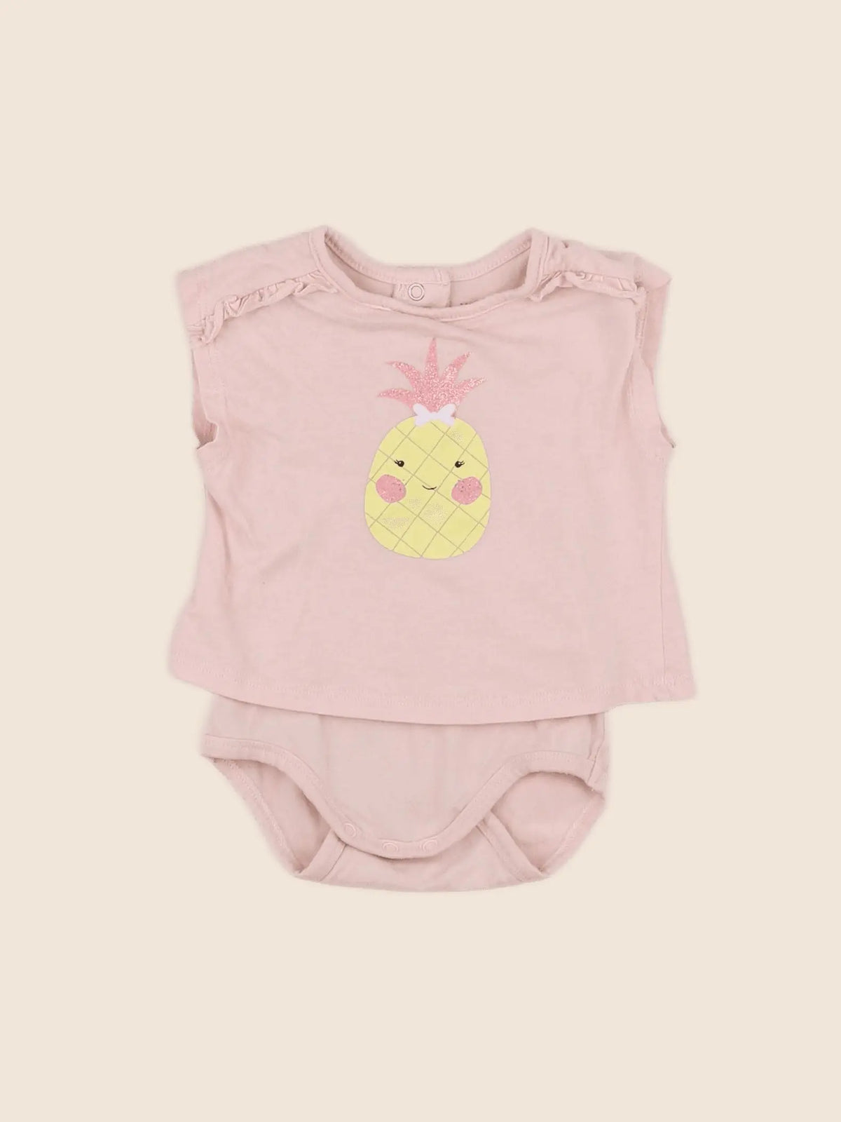 Vertbaudet - body tee-shirt rose - 3 mois
