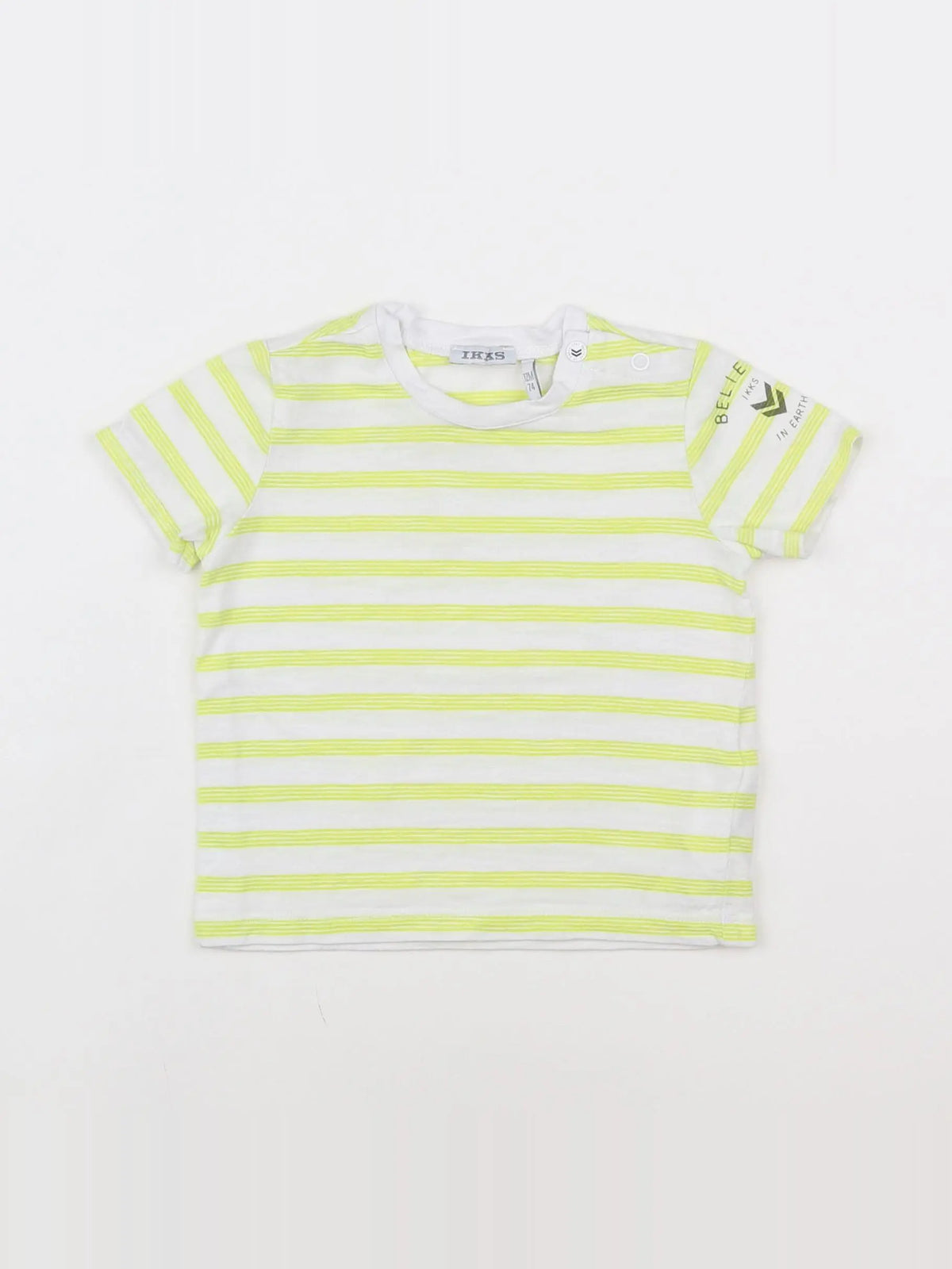 IKKS - tee-shirt blanc, jaune - 12 mois
