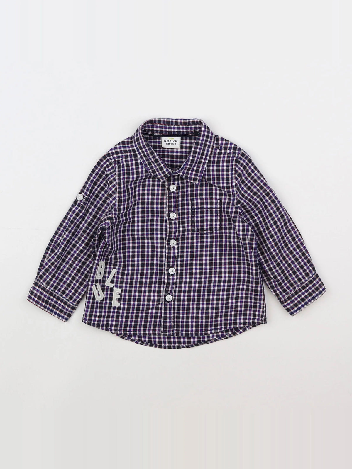 Tape à l'oeil - chemise bleu, blanc - 18 mois