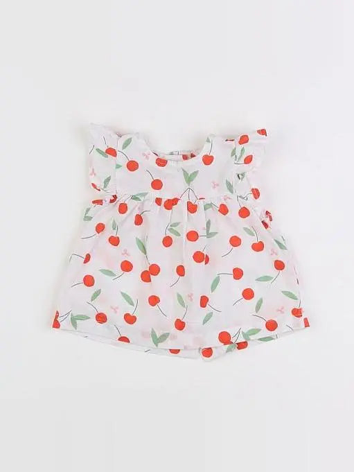 Vertbaudet - blouse blanc, rouge - 3 mois