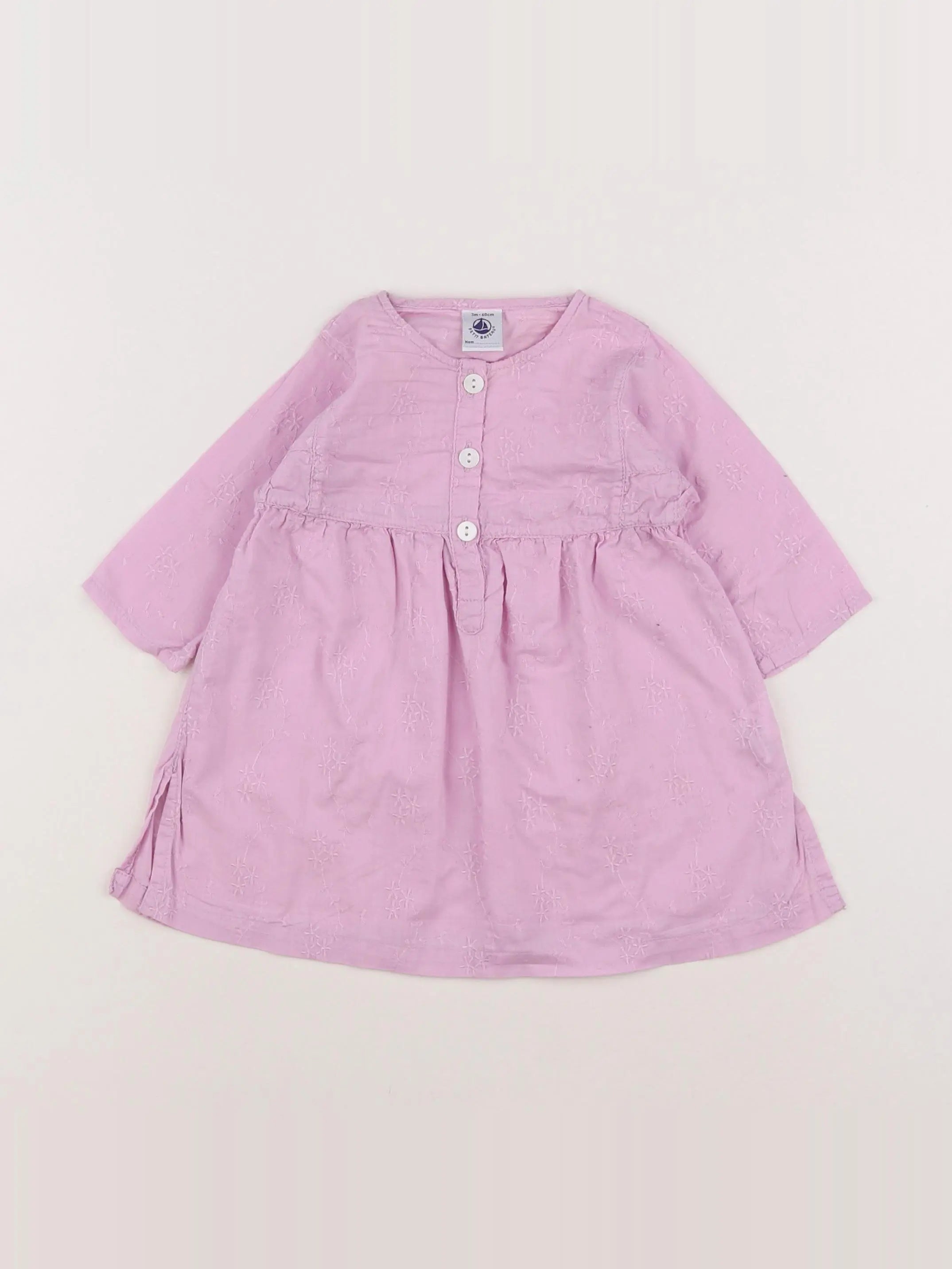 Petit Bateau - robe rose - 3 mois