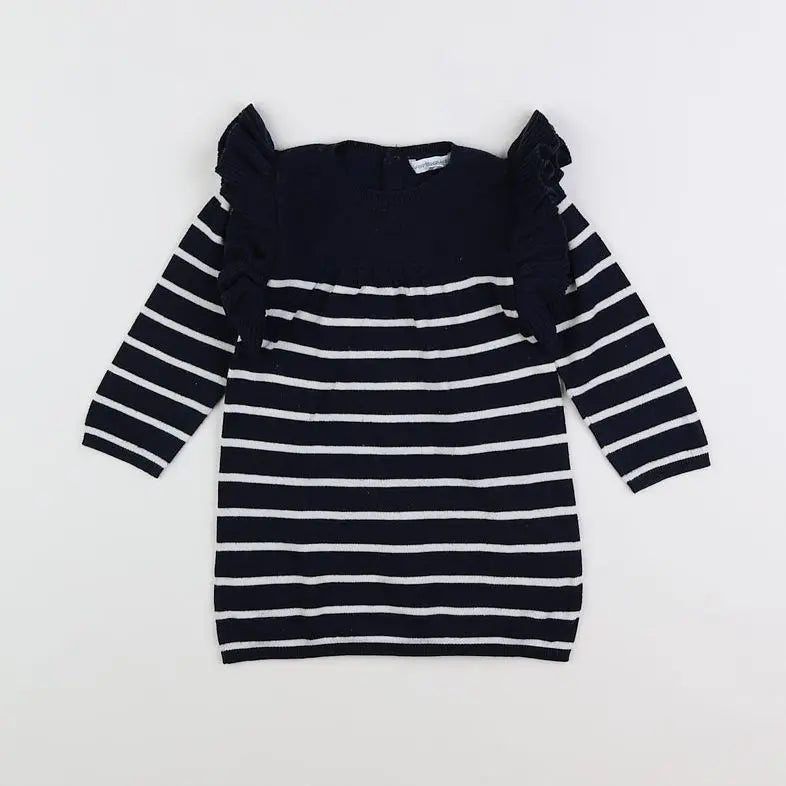 Vertbaudet - robe bleu, blanc - 18 mois